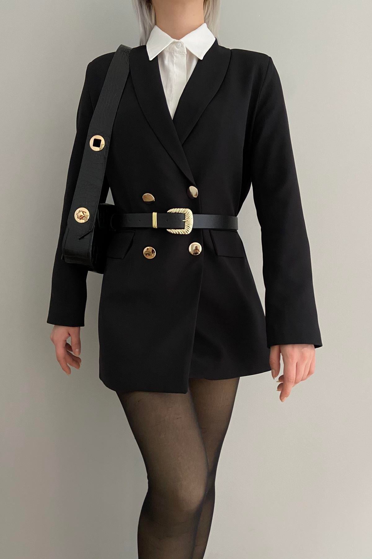 GOLD DÜĞME DETAY  BLAZER CEKET