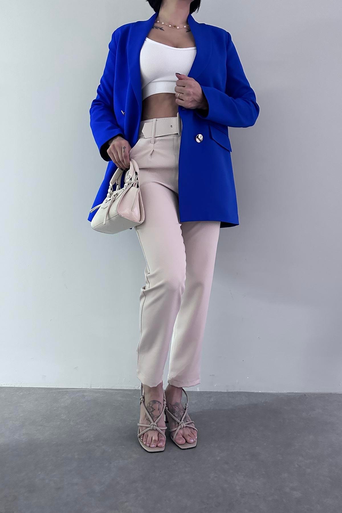 GOLD DÜĞME DETAY  BLAZER CEKET