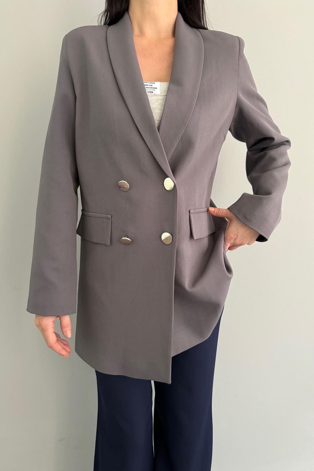 GOLD DÜĞME DETAY  BLAZER CEKET