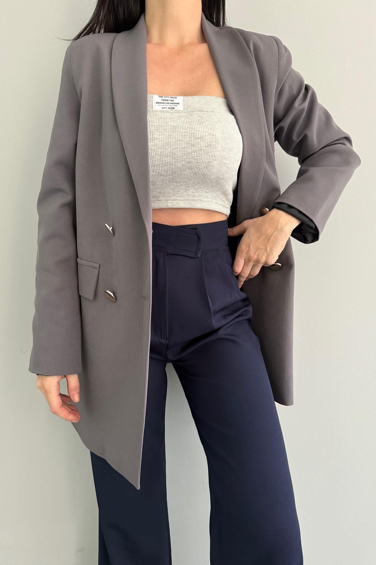 GOLD DÜĞME DETAY  BLAZER CEKET