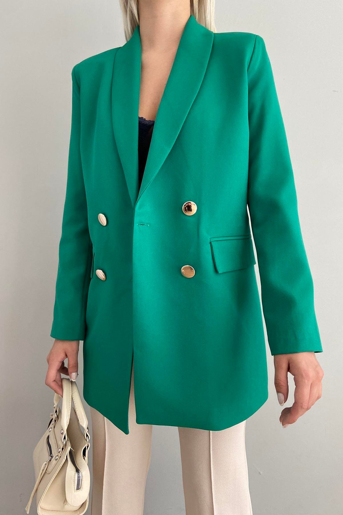 GOLD DÜĞME DETAY  BLAZER CEKET
