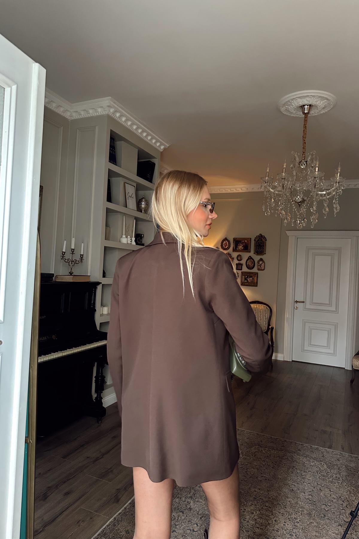 GOLD DÜĞME DETAY  BLAZER CEKET