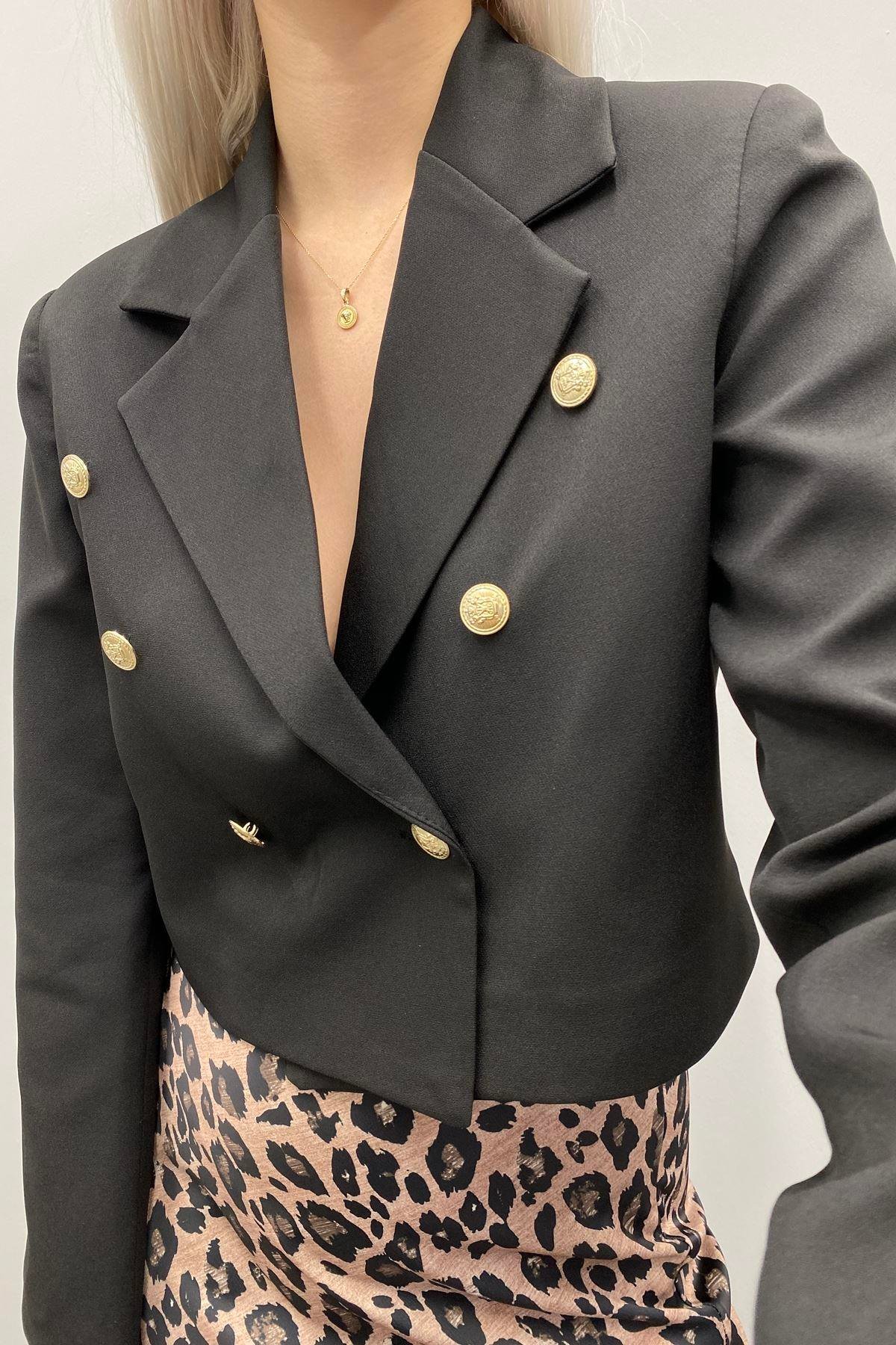 KRUVAZE YAKA CROP CEKET