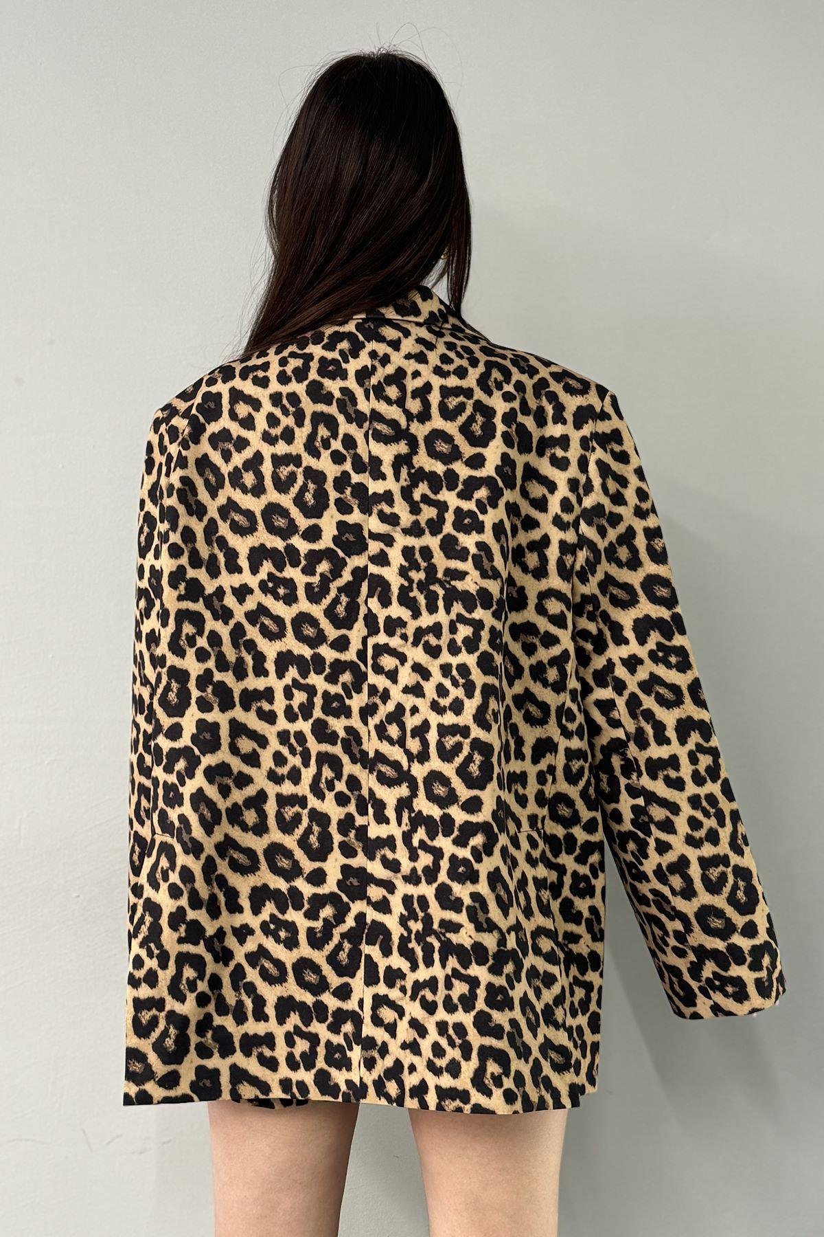 LEOPAR DESEN OVERSİZE CEKET