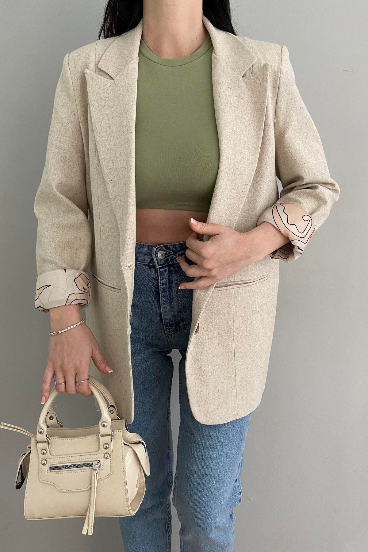 NAKIŞ DETAY BLAZER CEKET