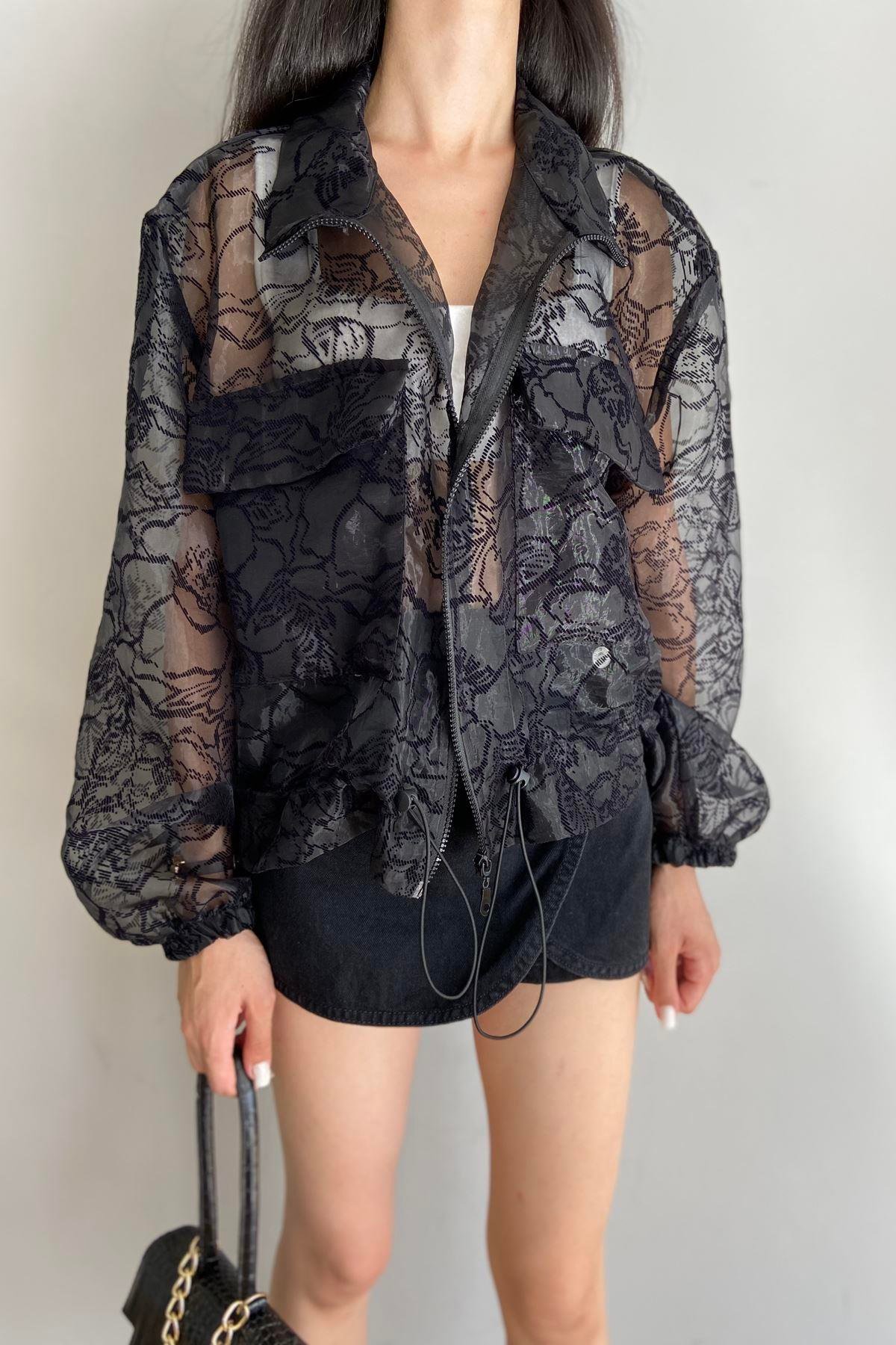 ORGANZE KUMAŞ BOMBER CEKET