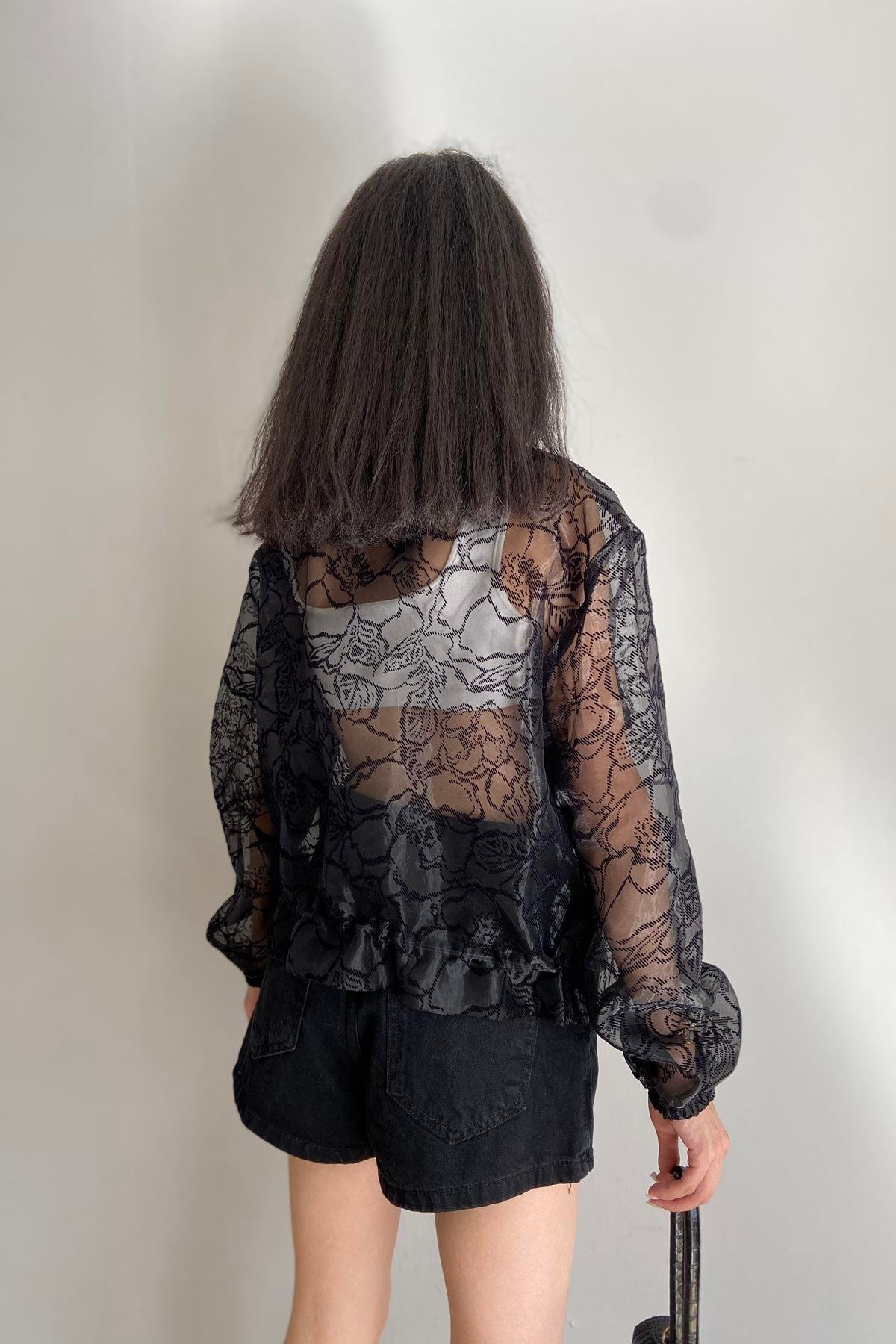 ORGANZE KUMAŞ BOMBER CEKET