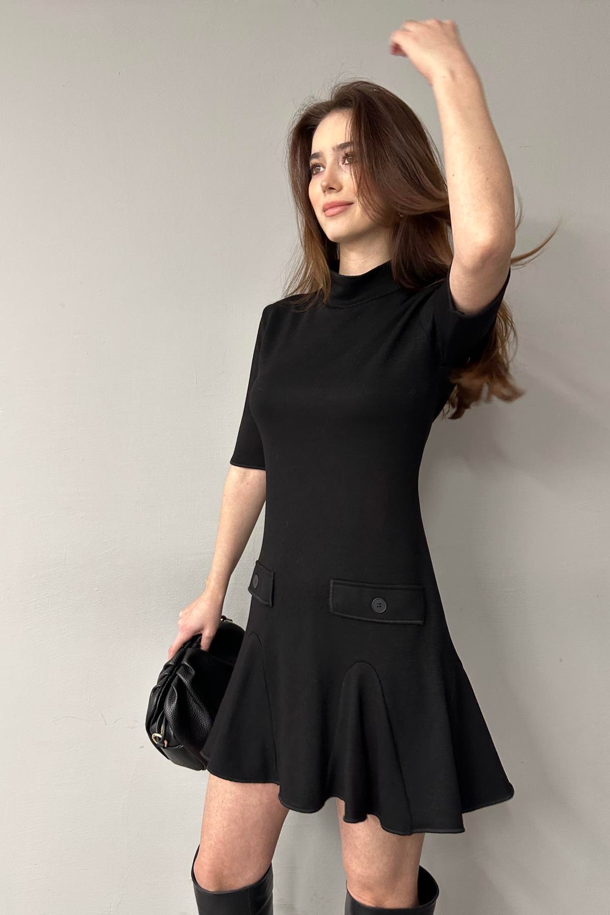GODELİ KISA ELBİSE