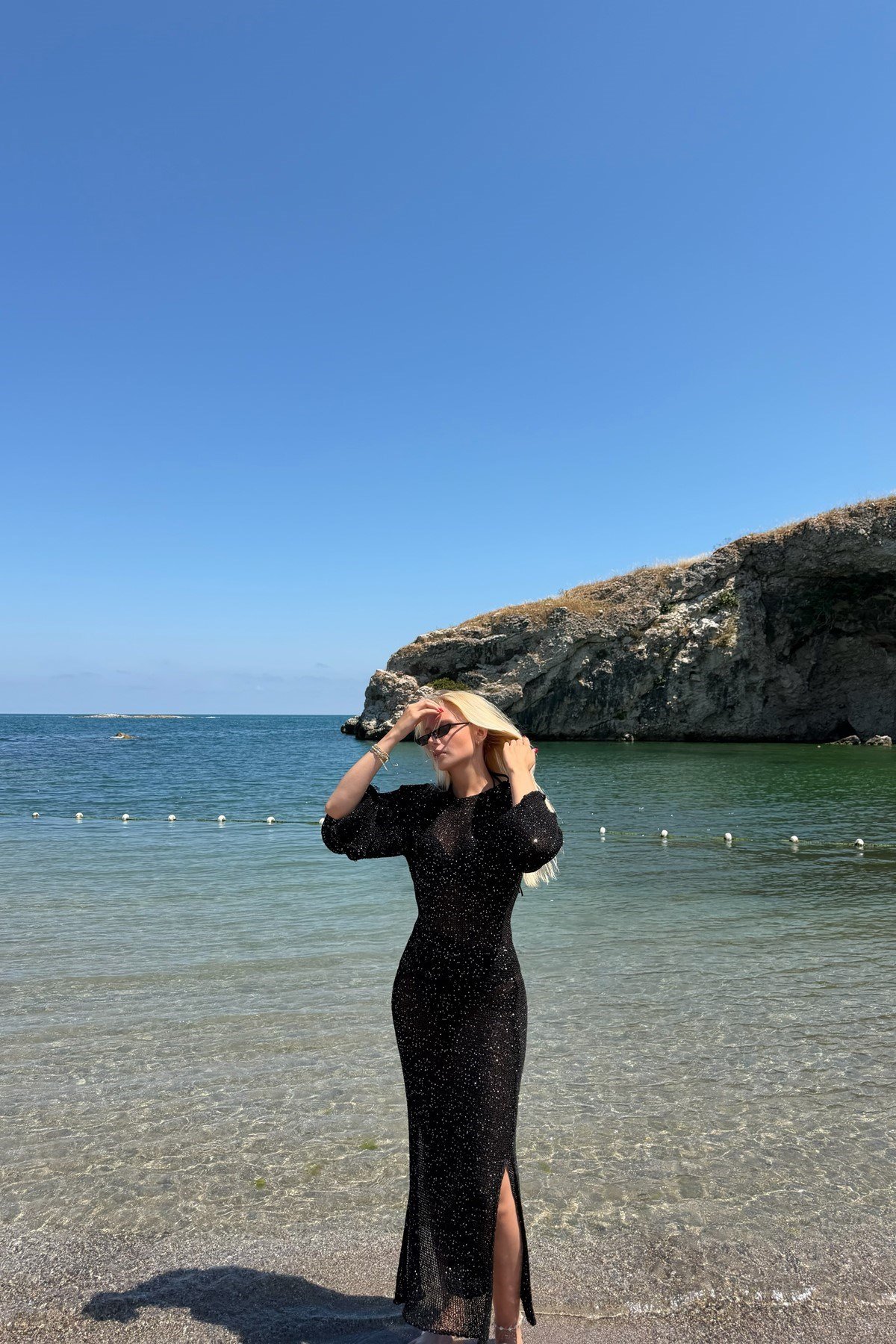 IŞILTILI TAM BOY TRIKO  BEACH ELBİSE