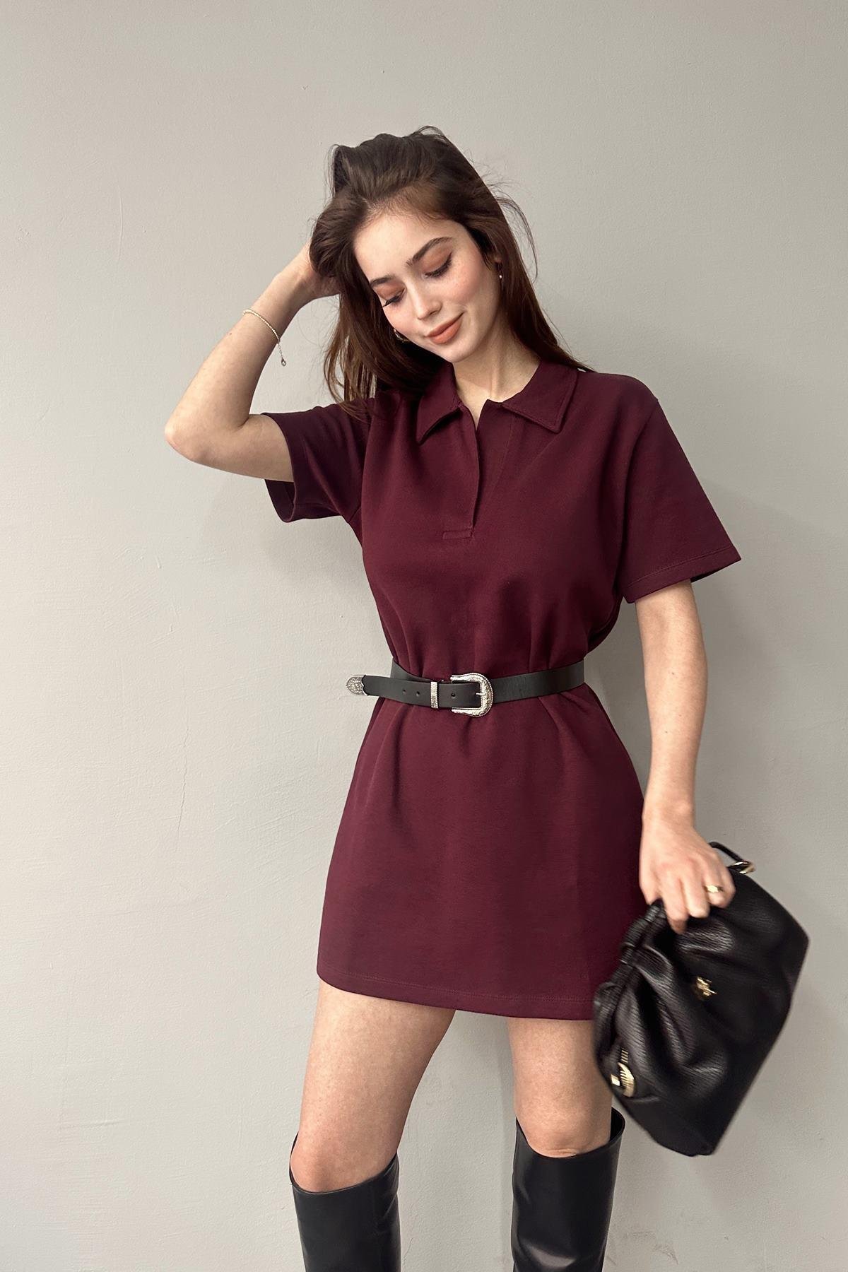 POLO YAKA ÖRME ELBİSE