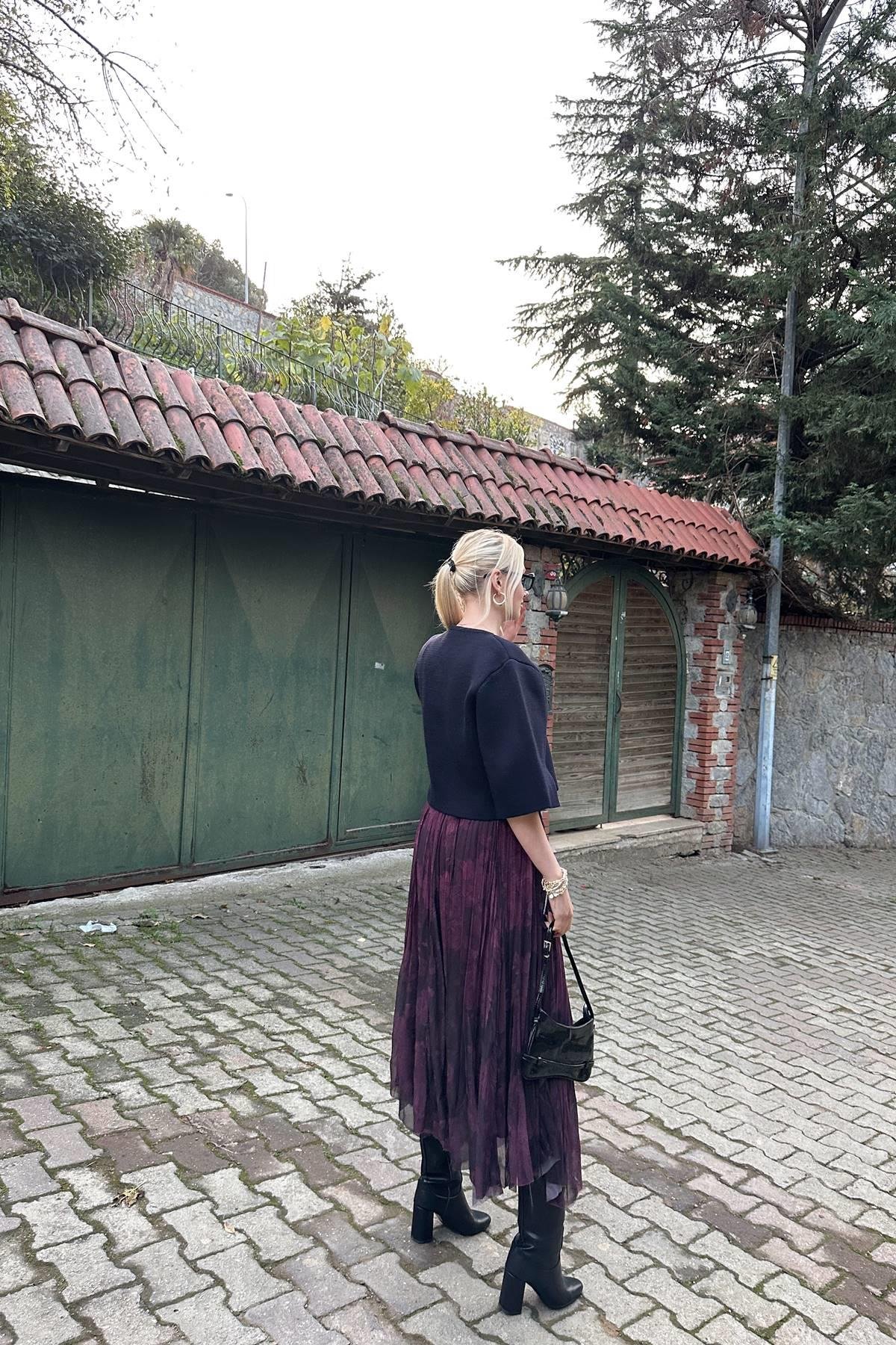 BEL LASTİKLİ ASİMETRİK ETEK