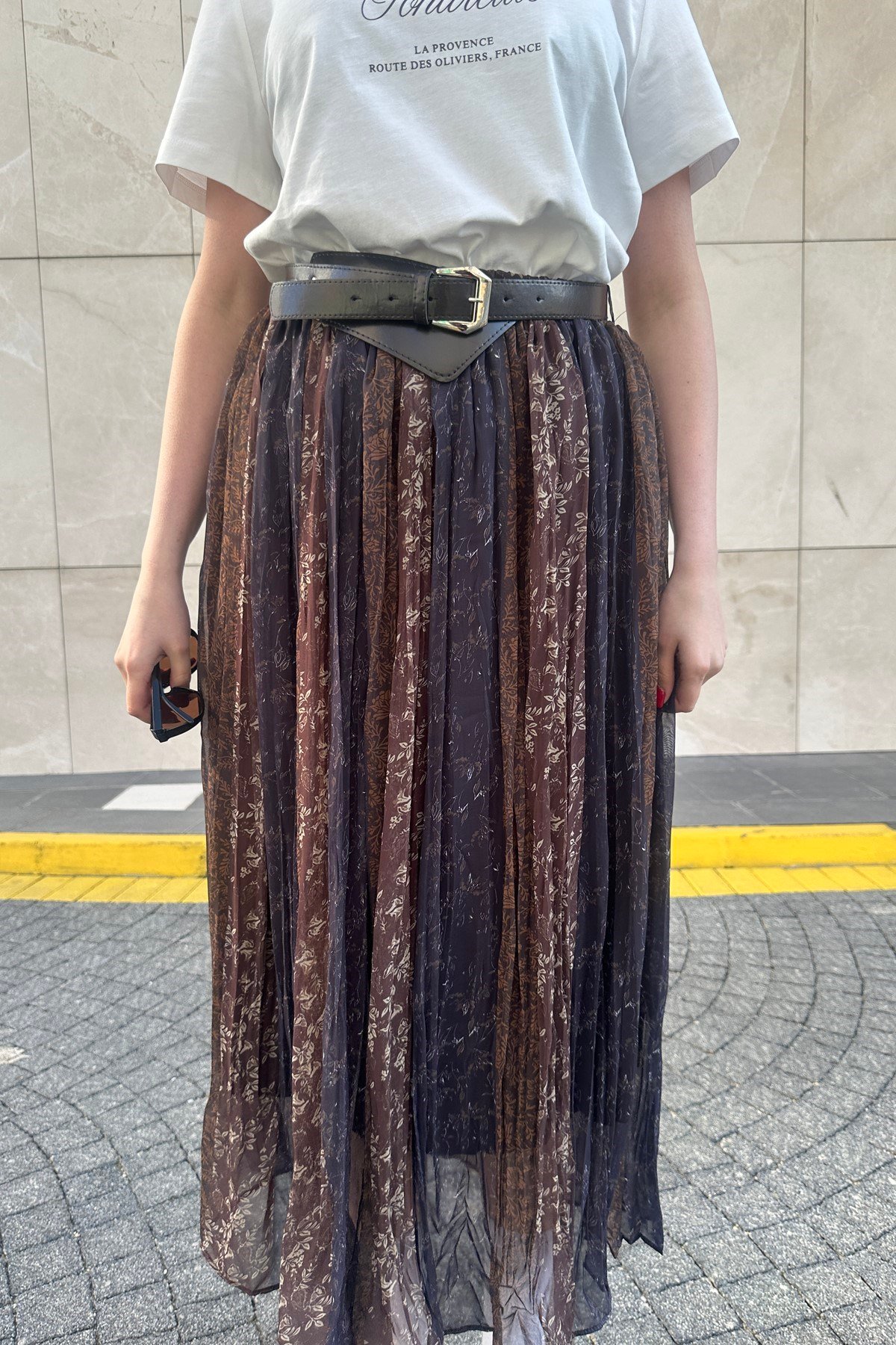 DESENLİ PİLİSELİ ŞİFON ETEK