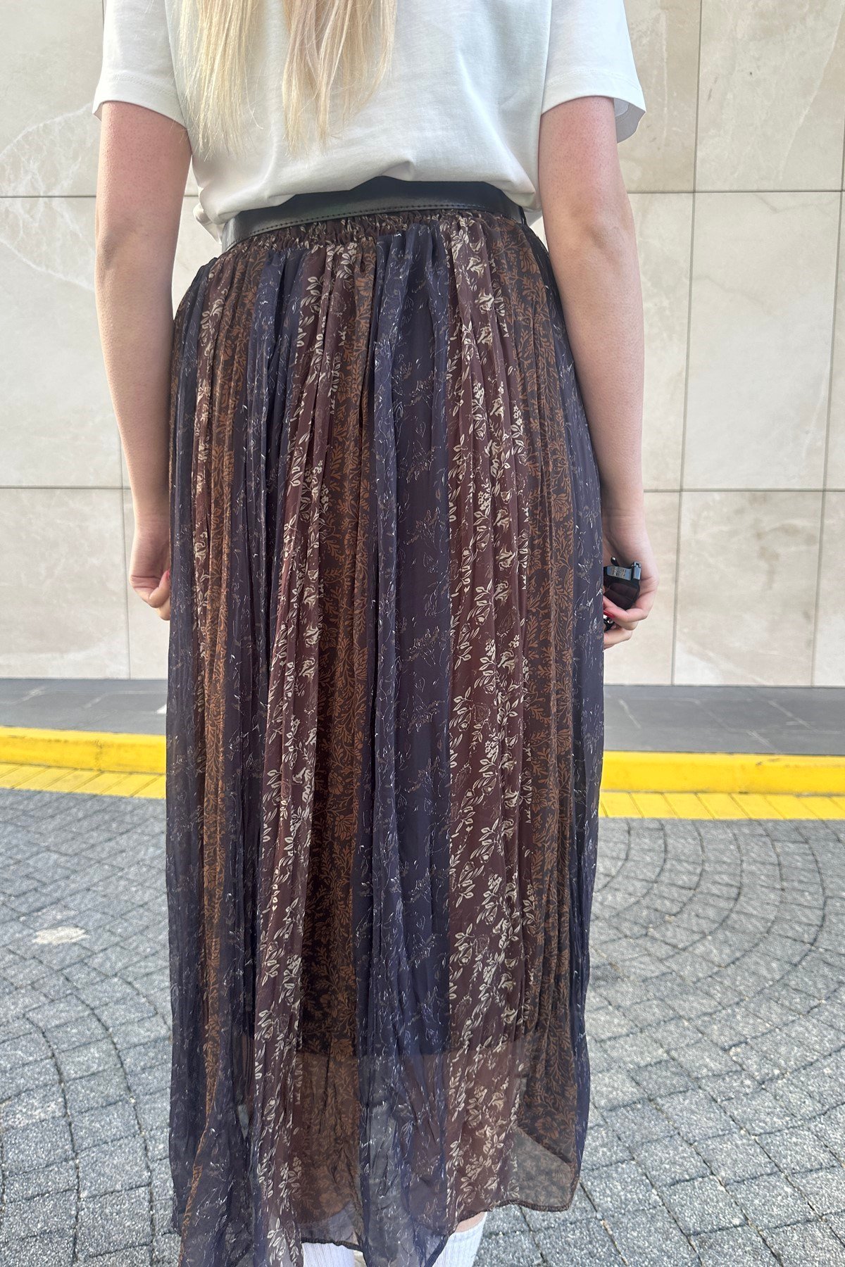 DESENLİ PİLİSELİ ŞİFON ETEK