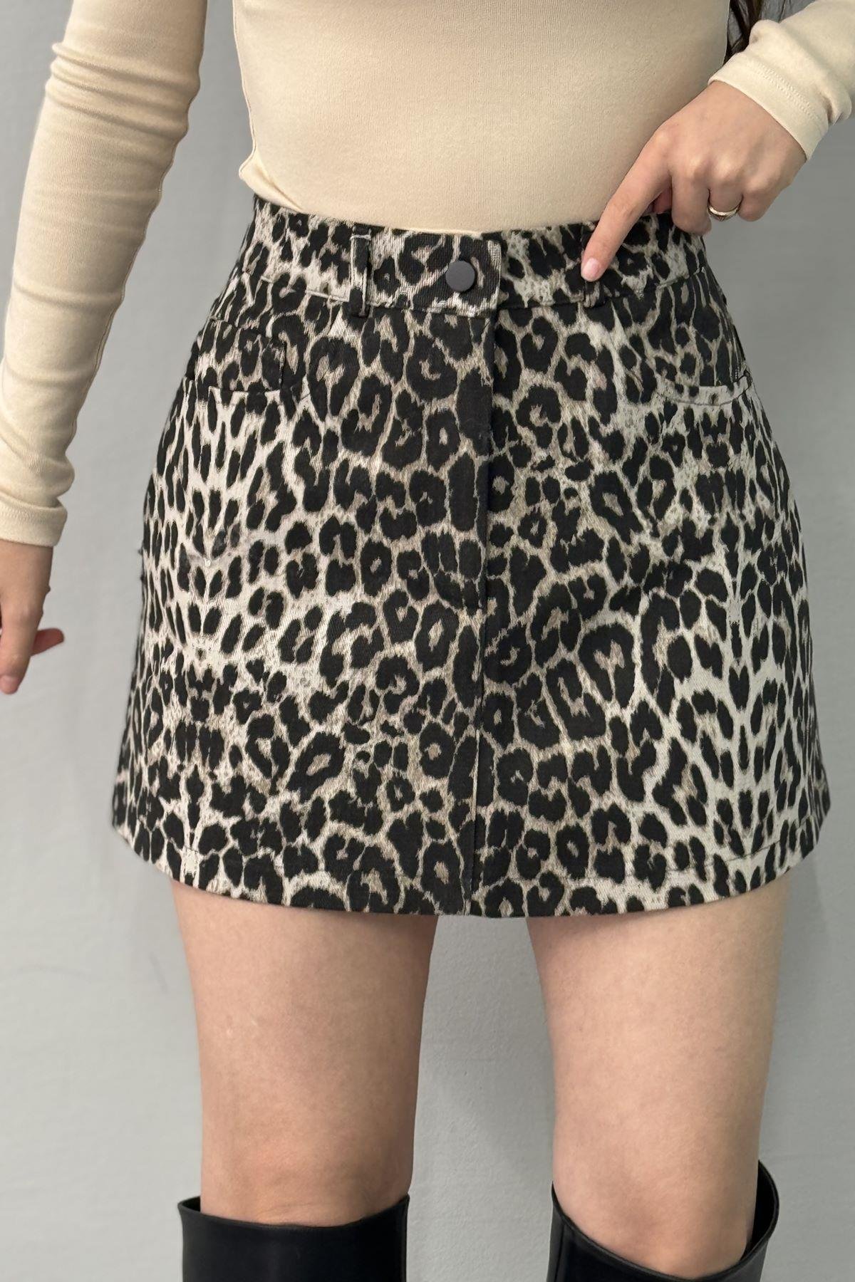 LEOPAR DESEN KISA ETEK