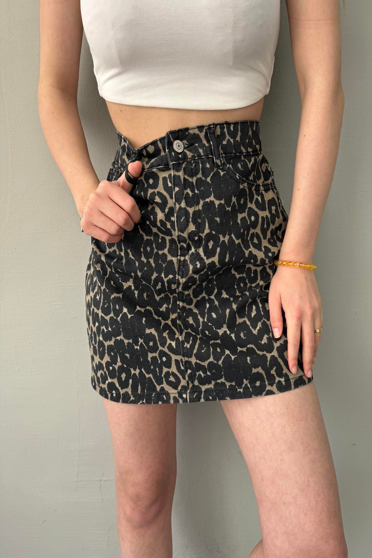 LEOPAR DESEN KISA ETEK