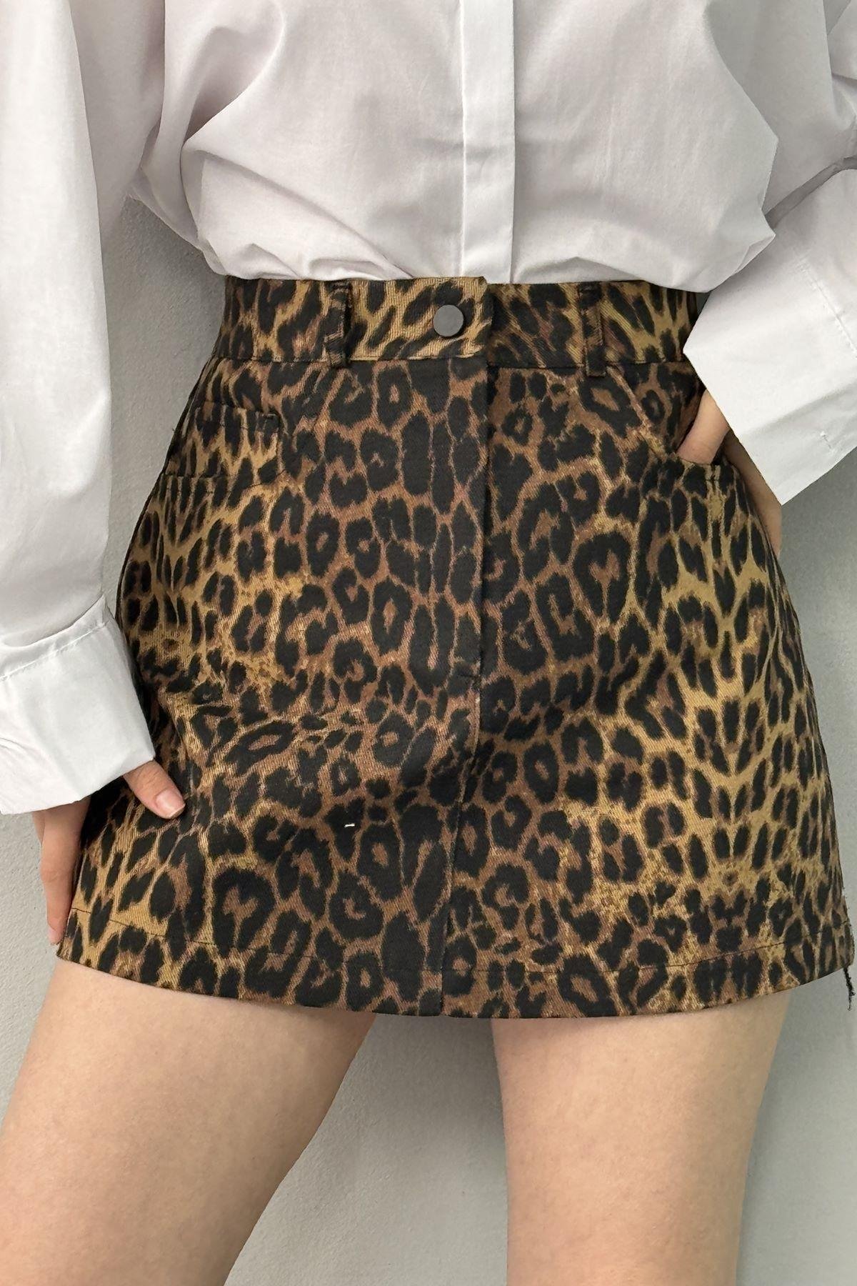 LEOPAR DESEN KISA ETEK