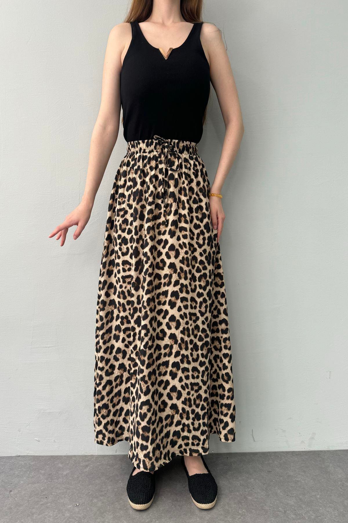 LEOPAR DESEN KLOŞ ETEK