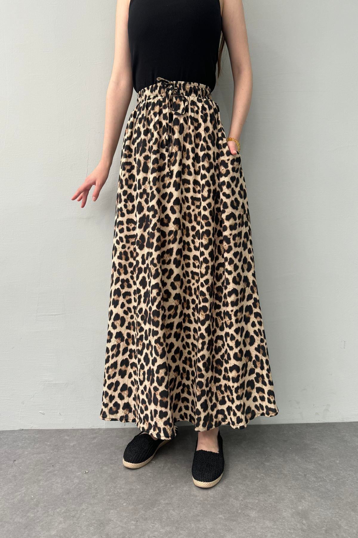 LEOPAR DESEN KLOŞ ETEK