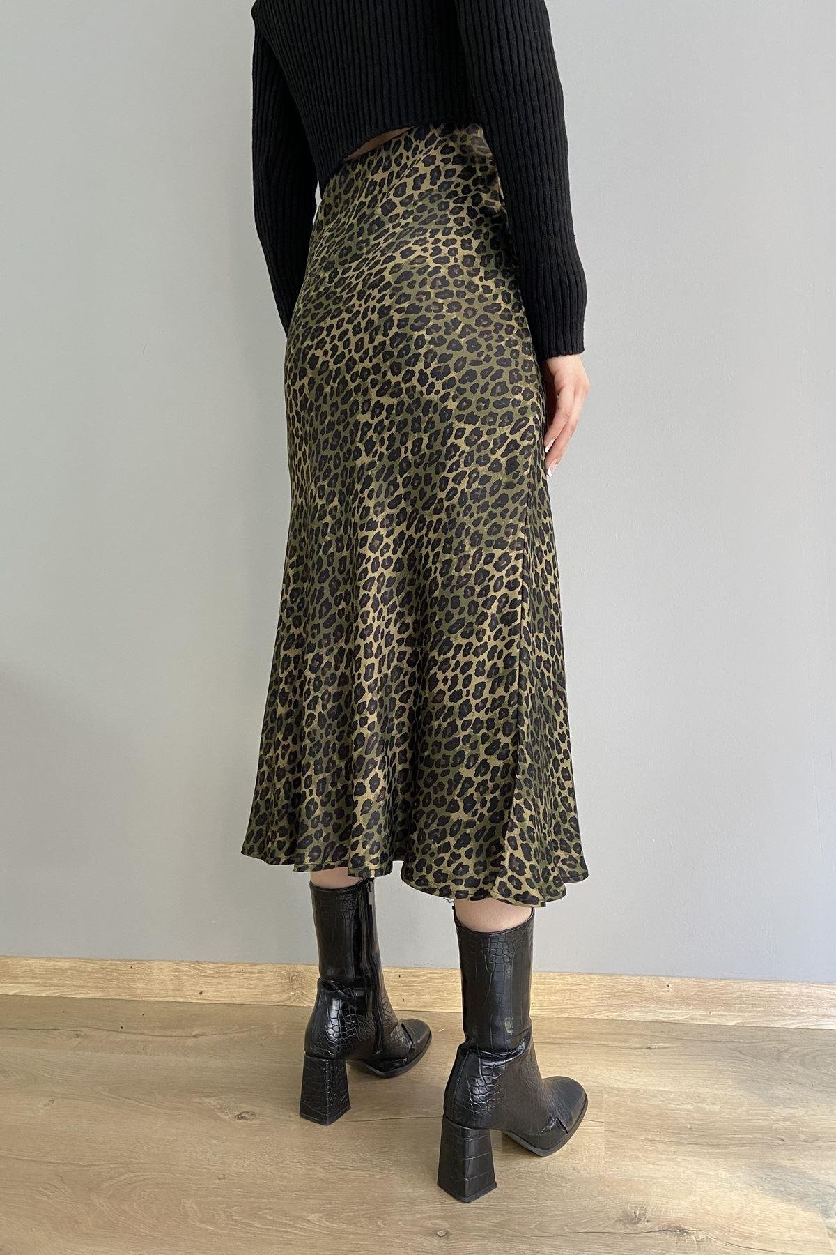 LEOPAR DESEN SATEN ETEK