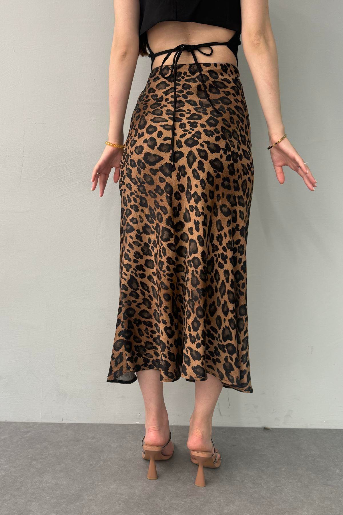 LEOPAR DESEN SATEN ETEK