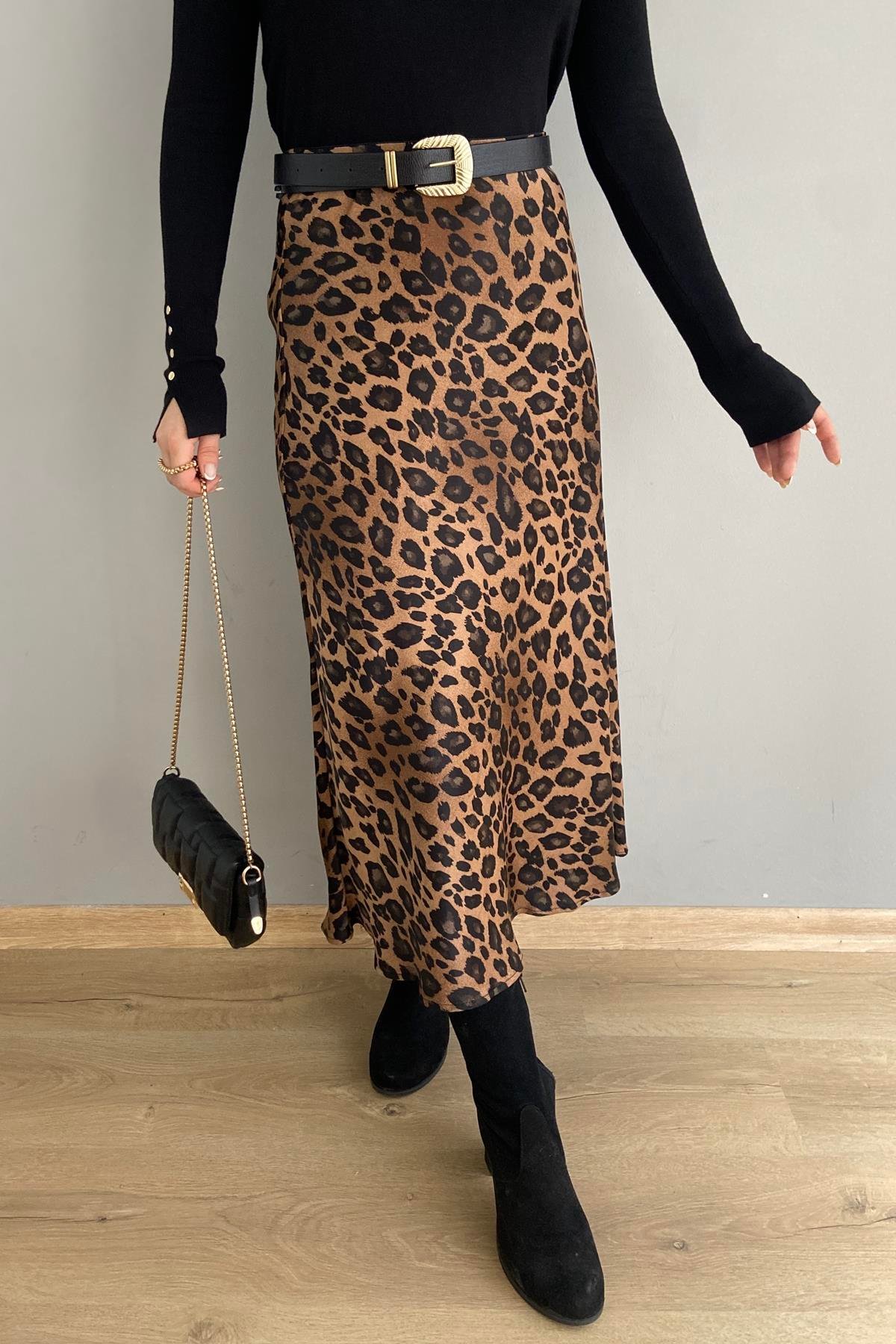 LEOPAR DESEN SATEN ETEK