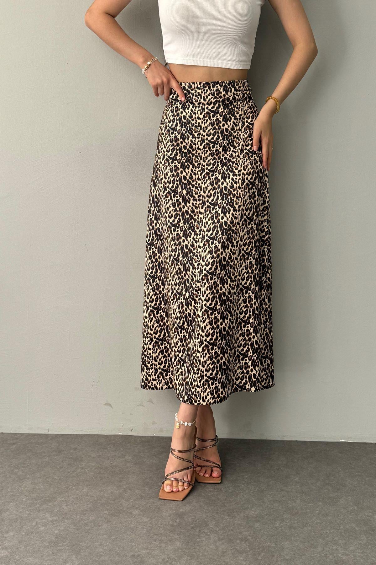 LEOPAR DESEN SATEN ETEK