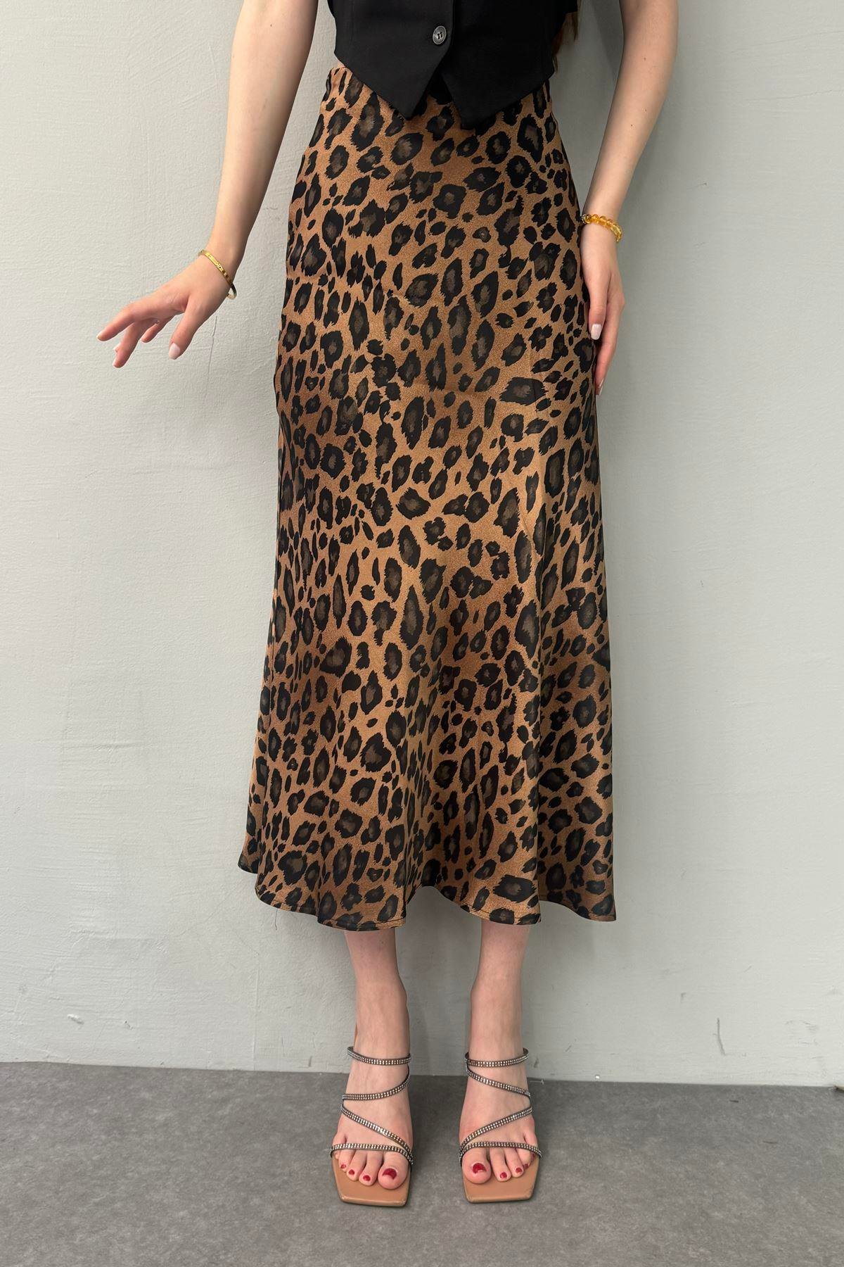 LEOPAR DESEN SATEN ETEK