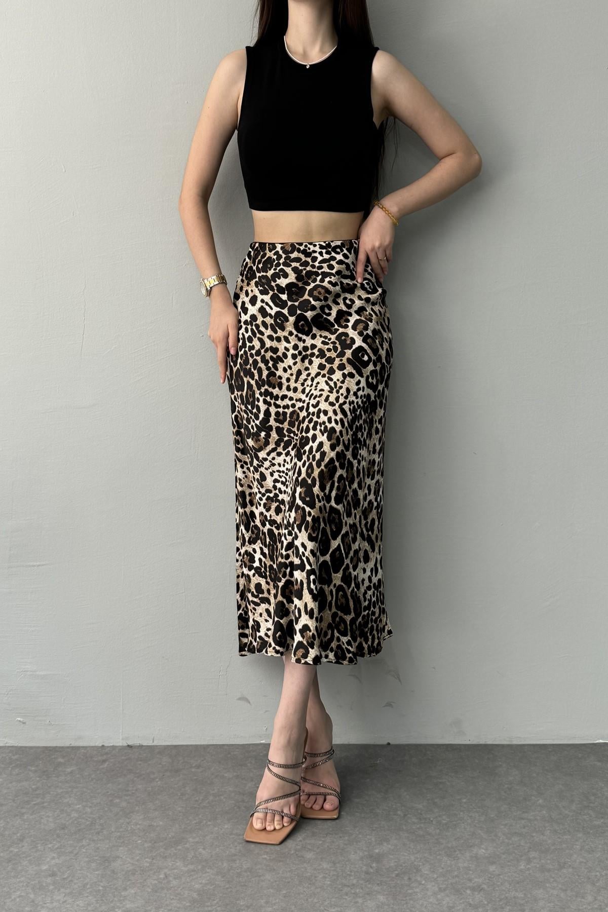 LEOPAR DESEN SATEN ETEK