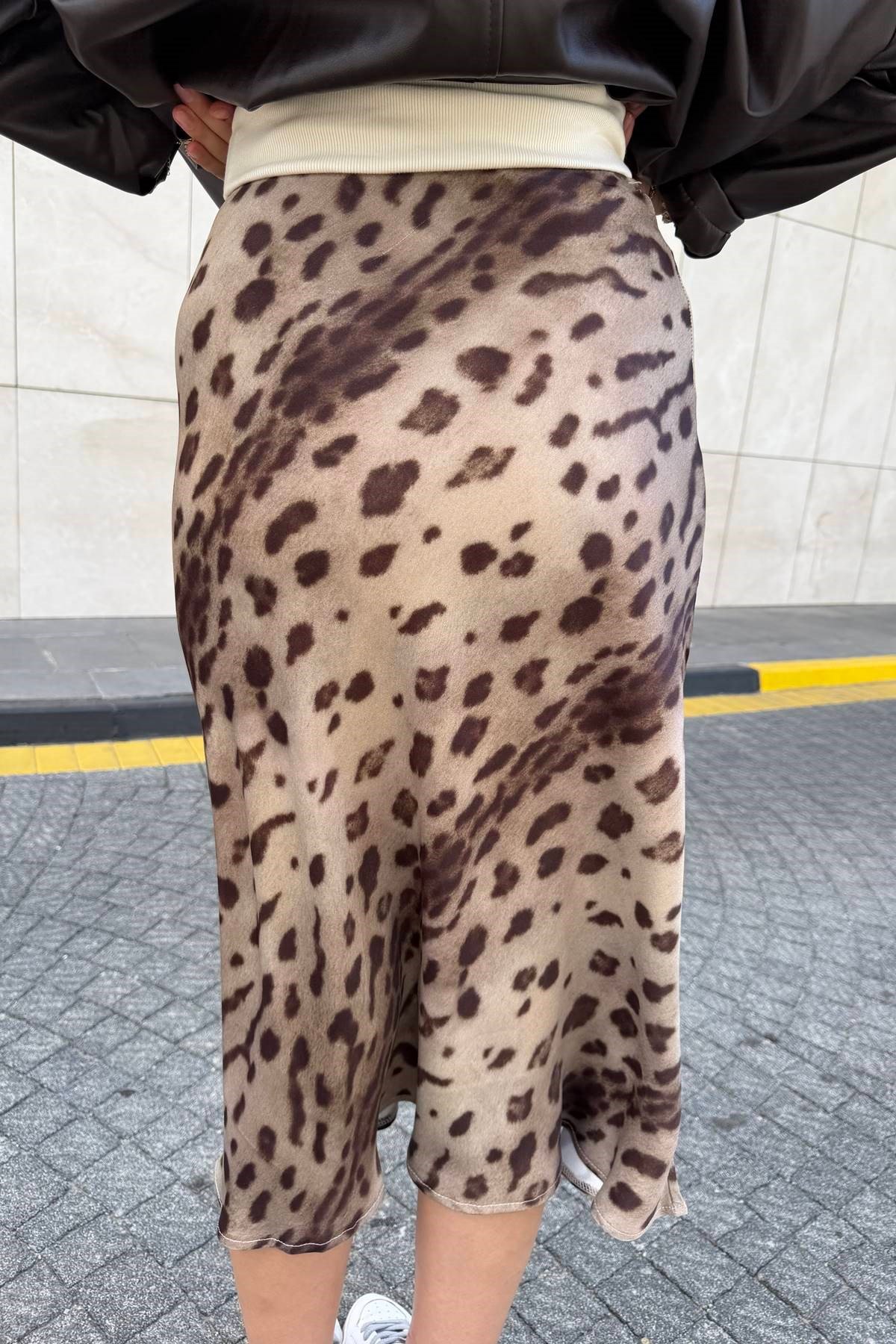 LEOPAR DESEN SATEN ETEK