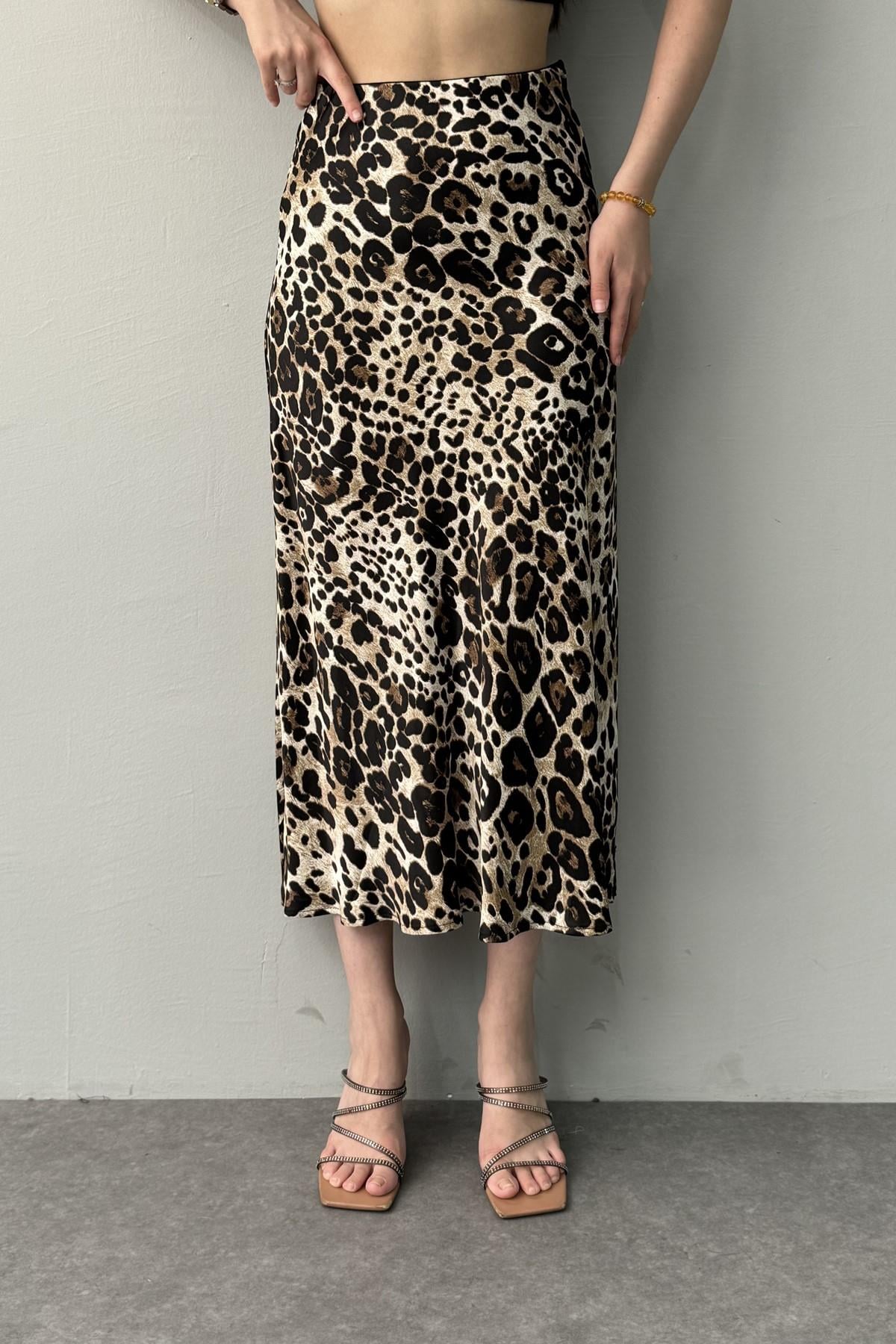 LEOPAR DESEN SATEN ETEK