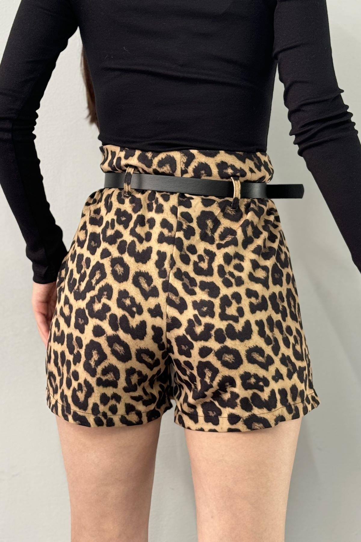 LEOPAR DESEN ŞORT ETEK