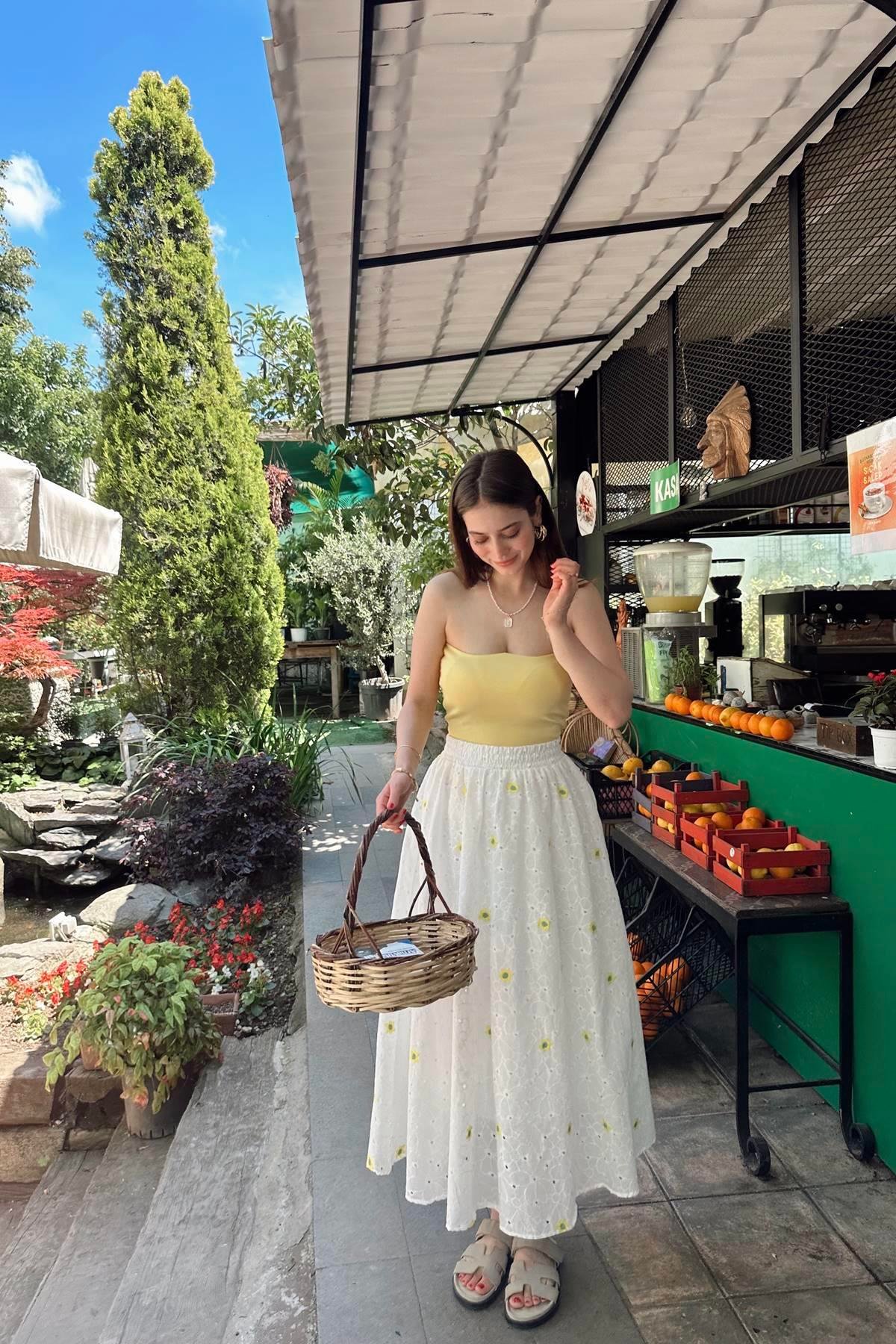 NAKIŞ DETAYLI BRODE ETEK