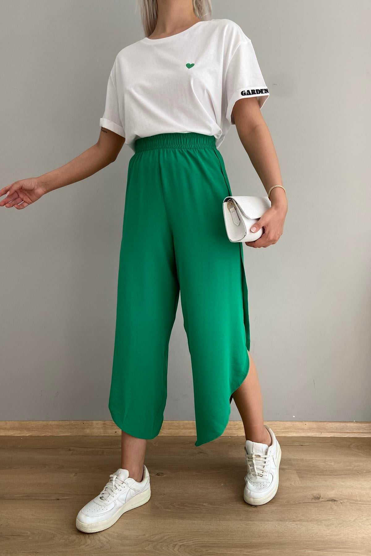 OVAL PAÇA YIRTMAÇLI PANTOLON