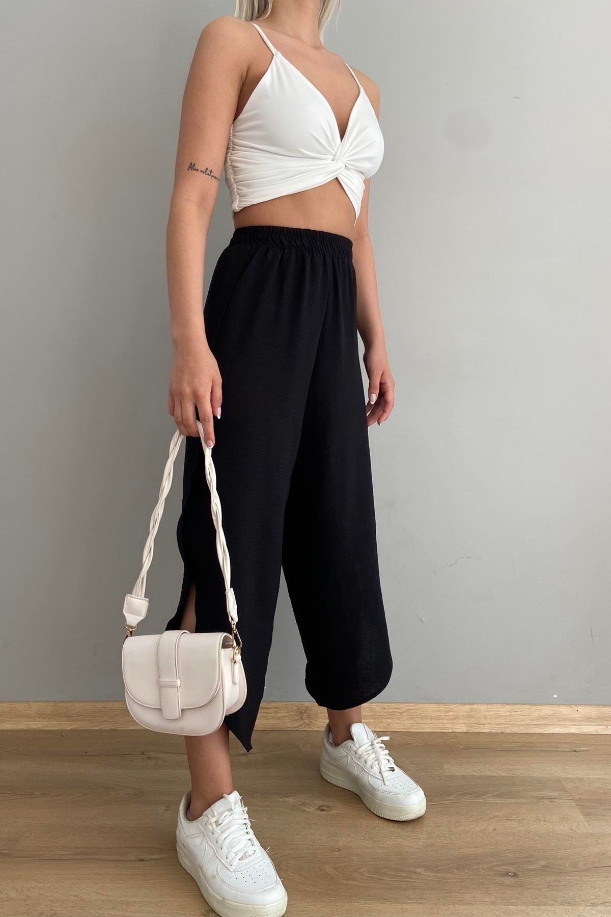 OVAL PAÇA YIRTMAÇLI PANTOLON