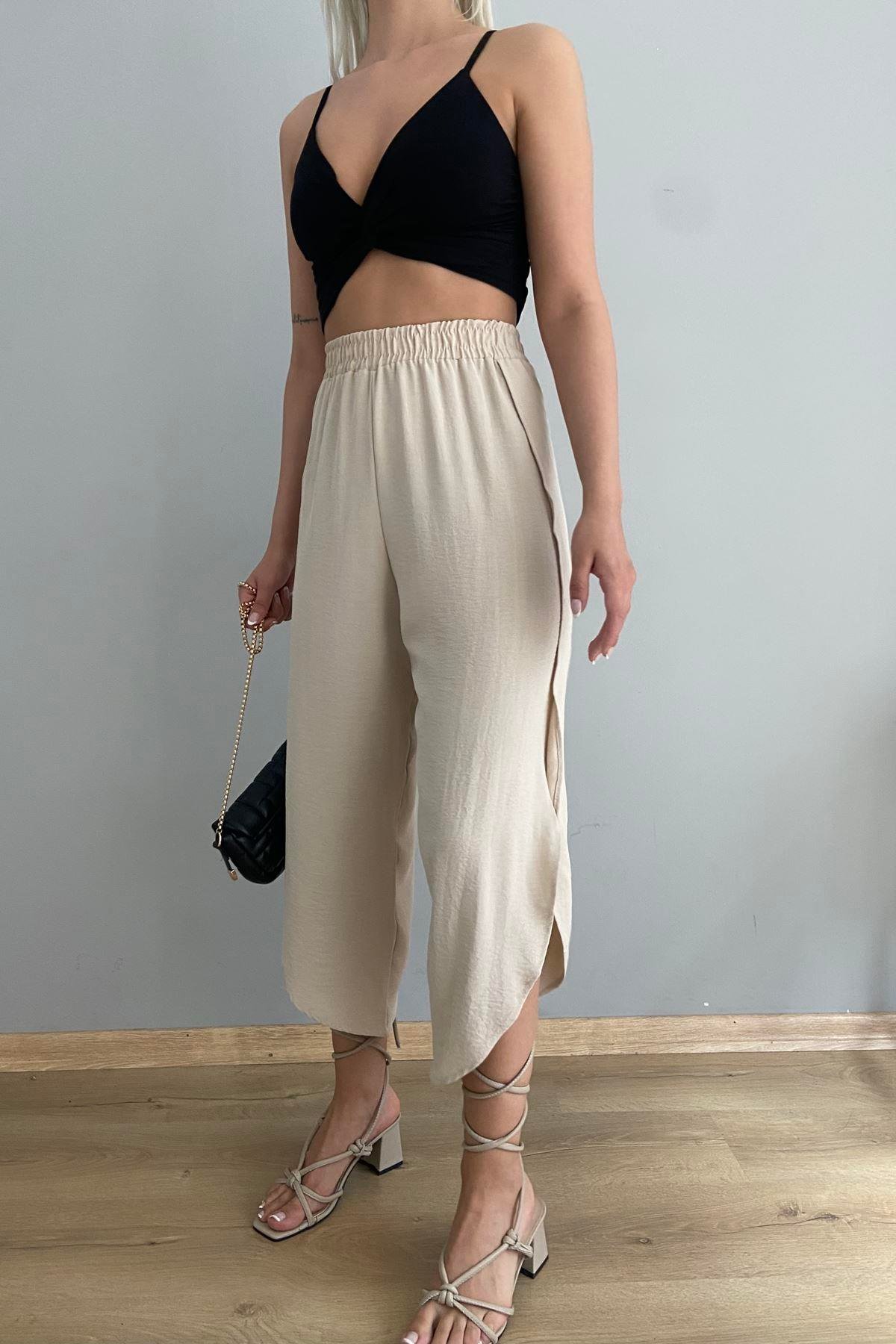 OVAL PAÇA YIRTMAÇLI PANTOLON