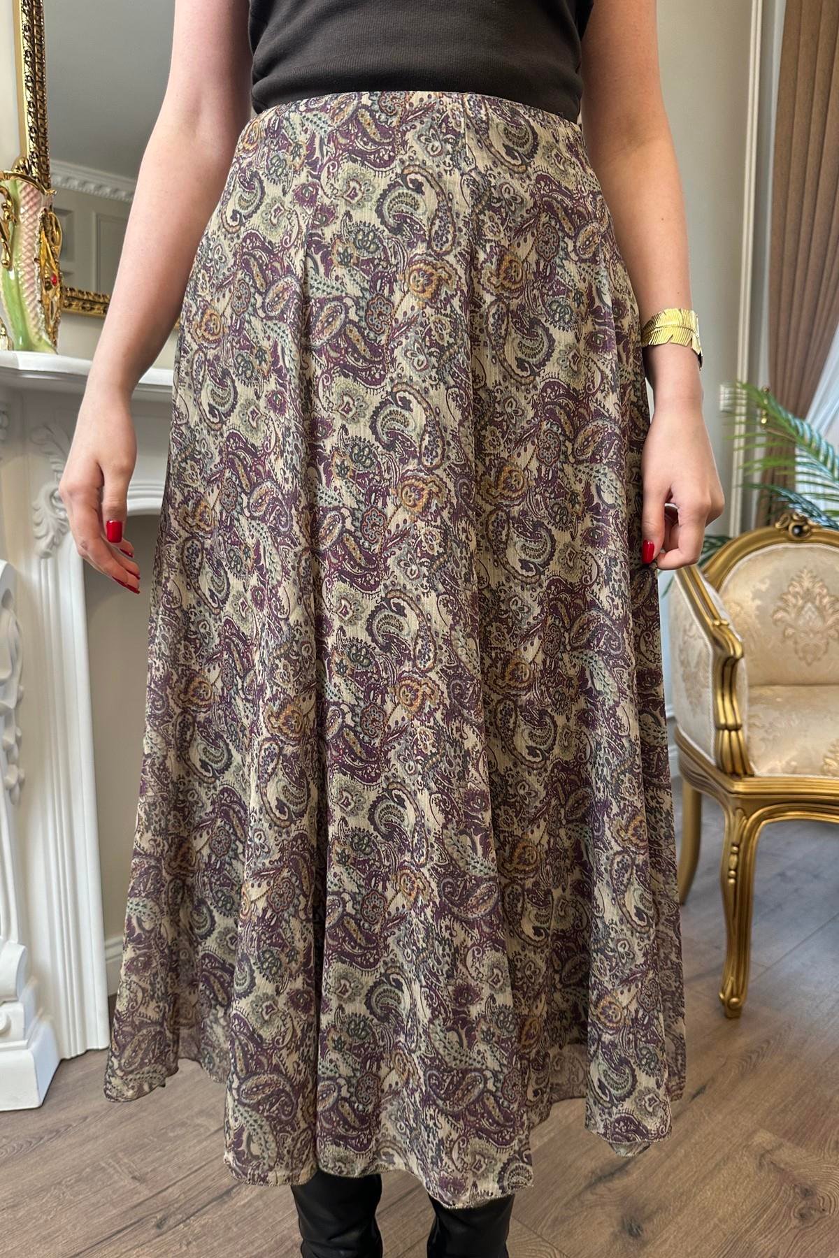 ŞAL DESEN MİDİ ETEK