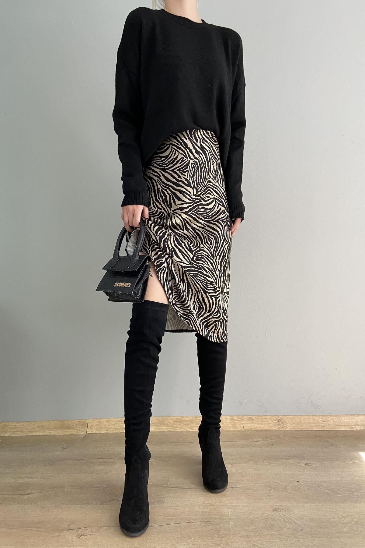 ZEBRA DESEN SATEN ETEK