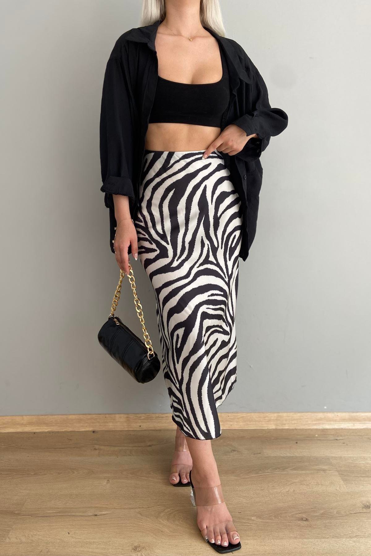 ZEBRA DESEN SATEN ETEK