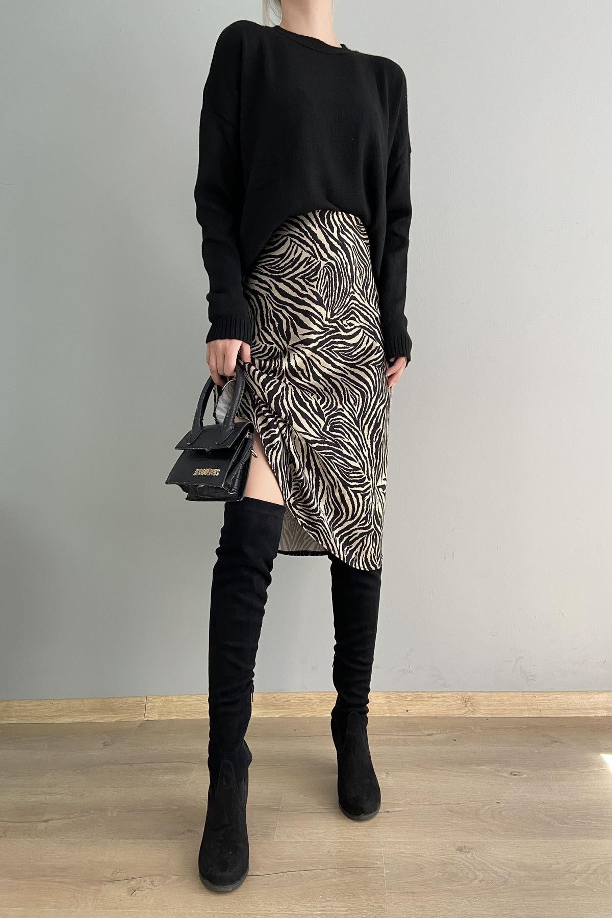 ZEBRA DESEN SATEN ETEK