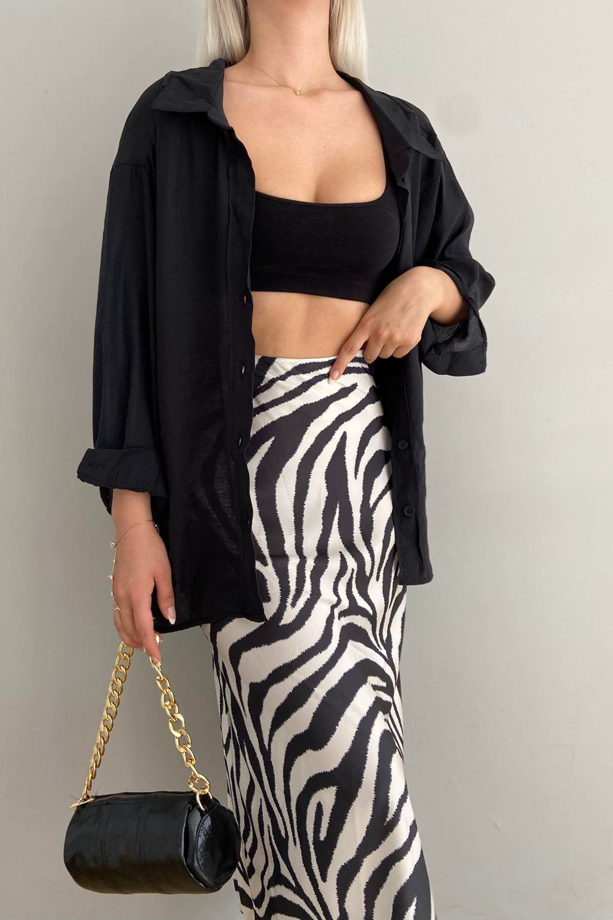ZEBRA DESEN SATEN ETEK