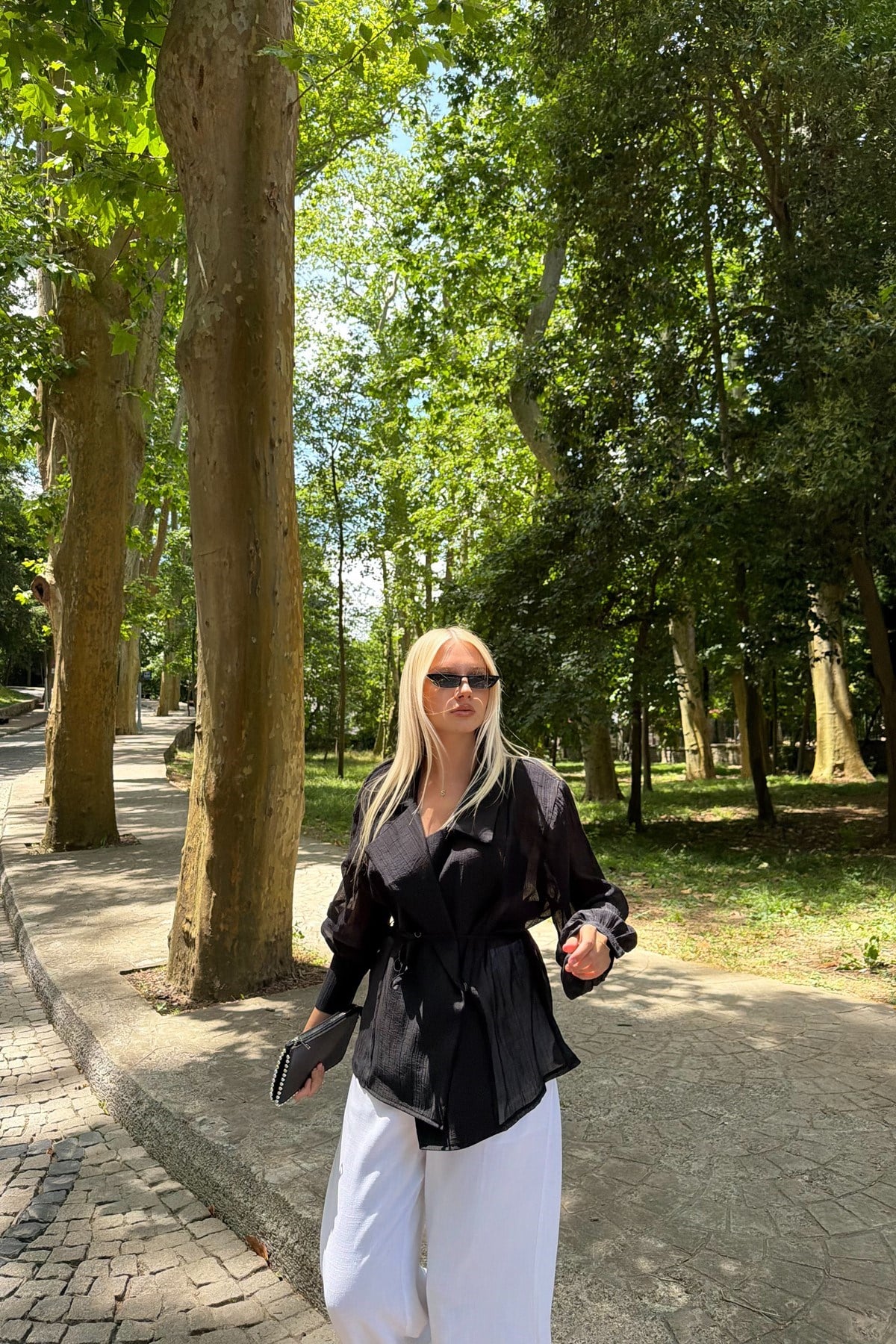 KRUVAZE BAĞLAMALI GÖMLEK