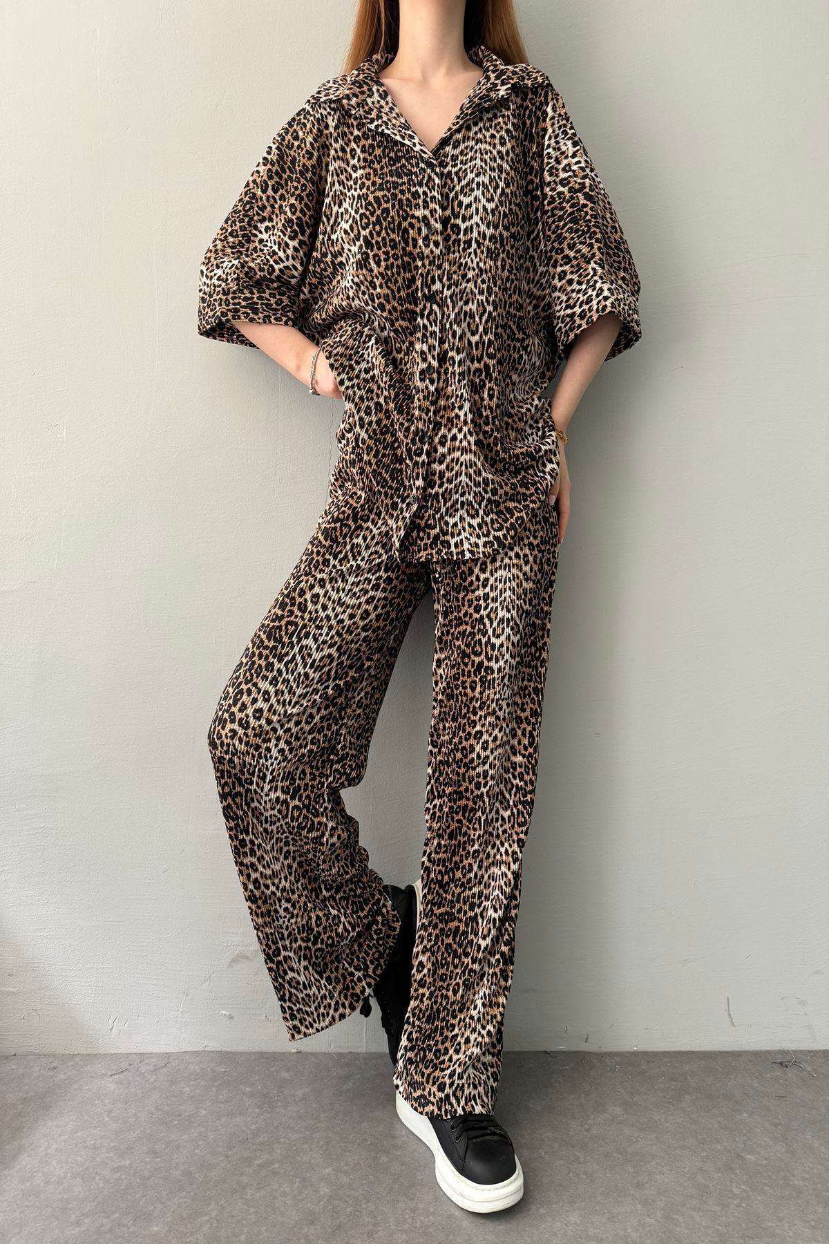 LEOPAR DESEN GÖMLEK