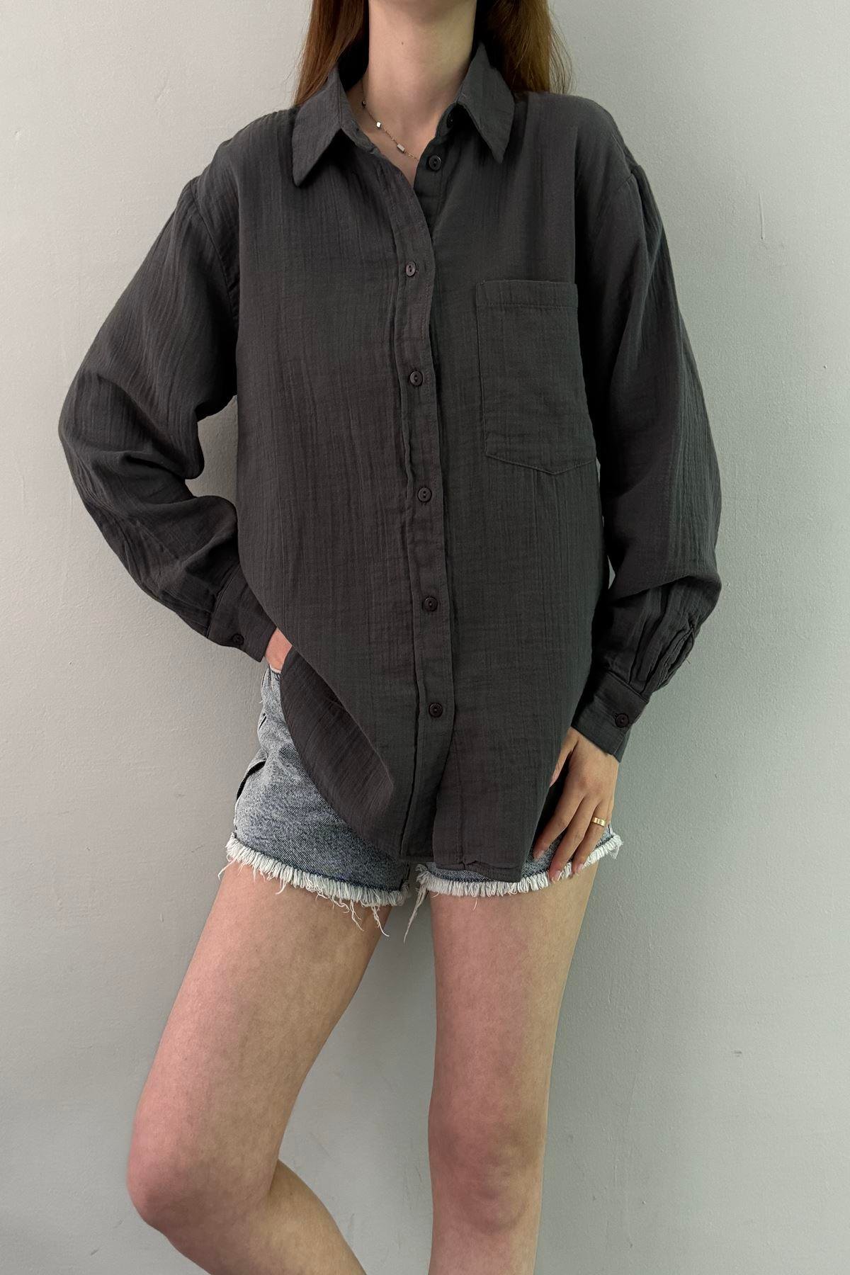ROZA MÜSLİN GÖMLEK