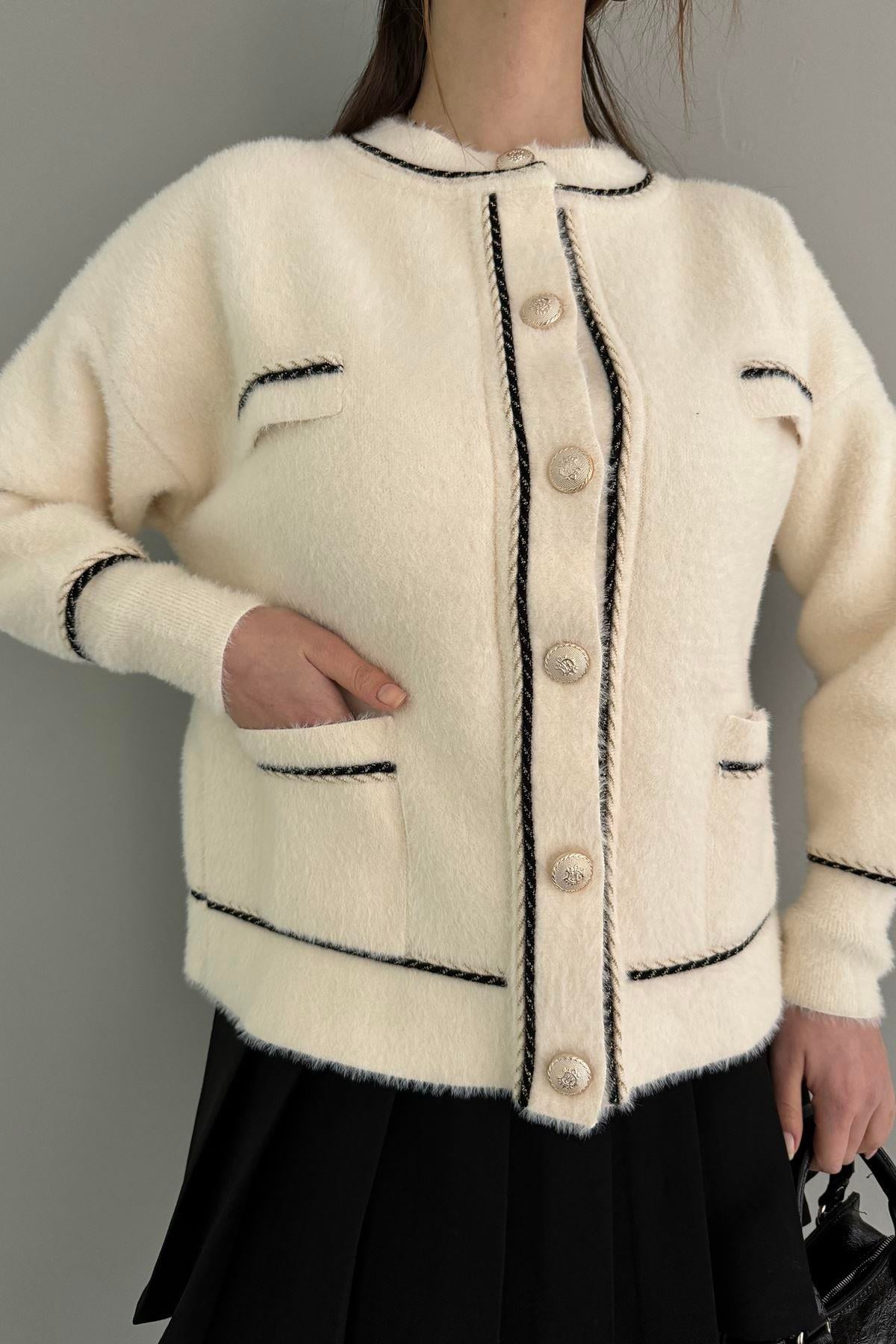 ANGORA SİM ŞERİTLİ HIRKA