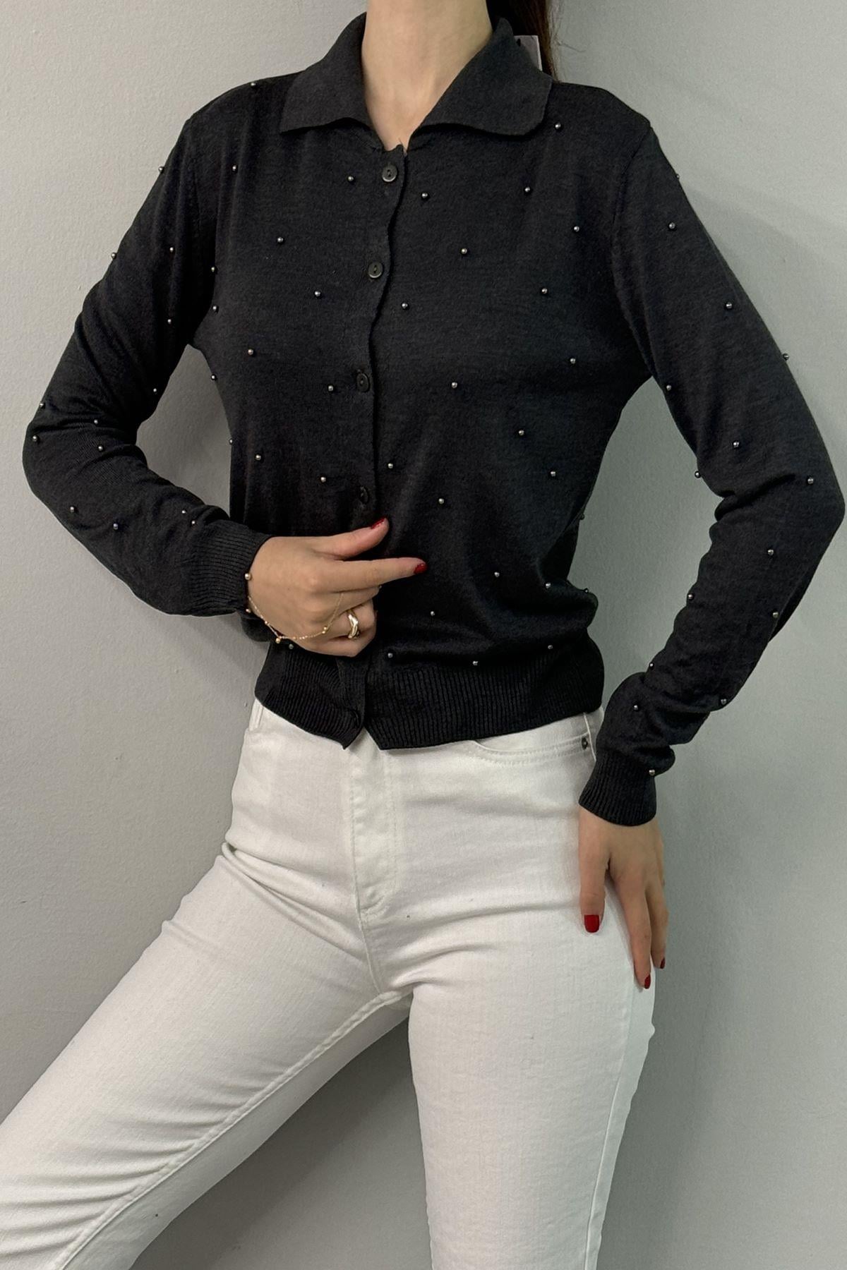 POLO YAKA İNCİ DETAY TRIKO