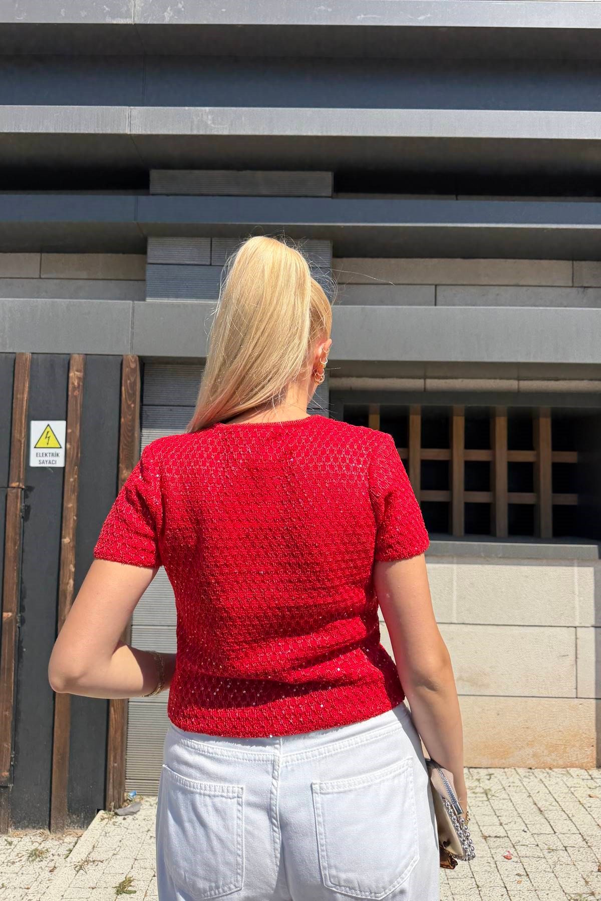 PULLU METALİK İP TRIKO HIRKA