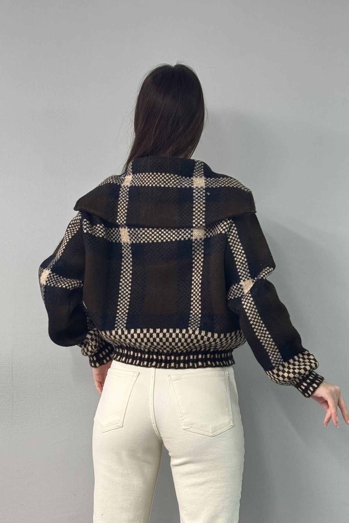 ŞARDON ANGORA KARELİ FERMUARLI HIRKA