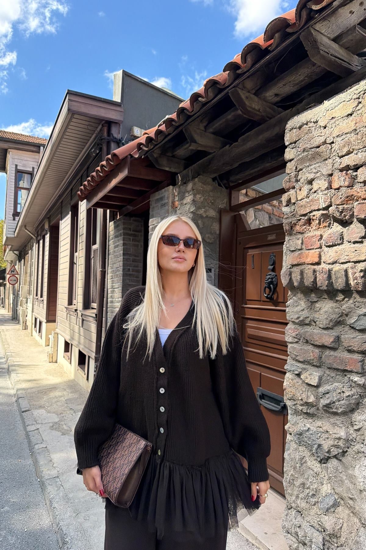 TÜL GARNİLİ OVERSİZE HIRKA