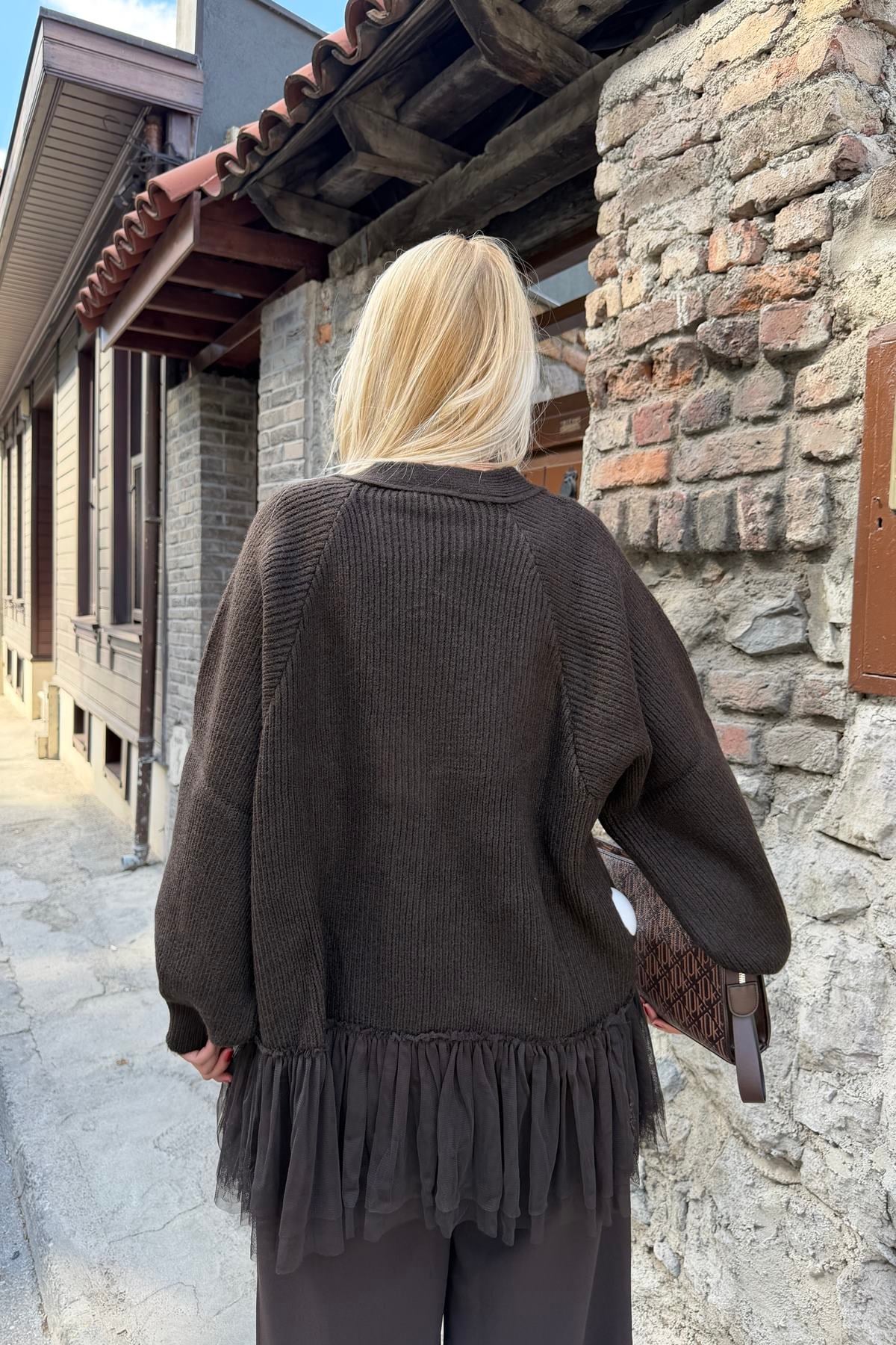 TÜL GARNİLİ OVERSİZE HIRKA