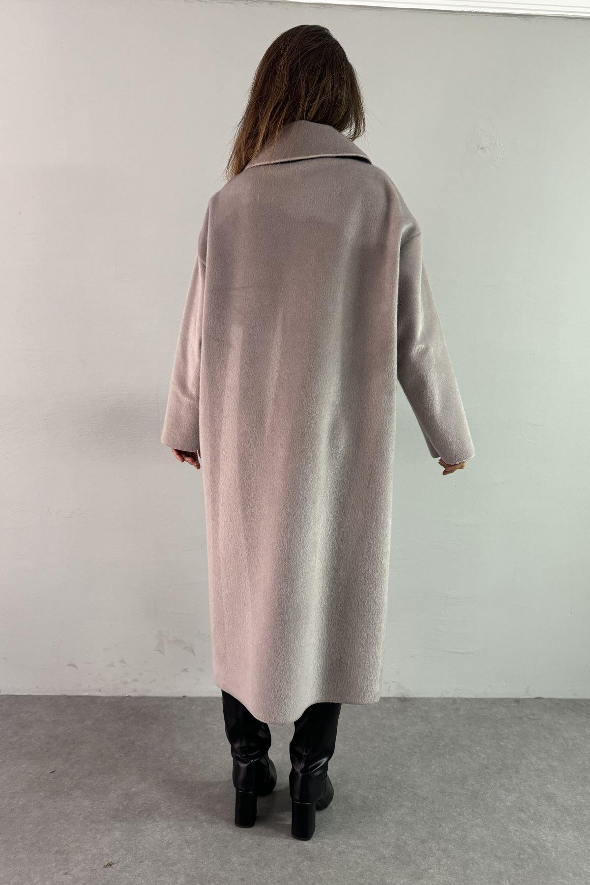 BEBE YAKA CEPLİ OVERSİZE KABAN